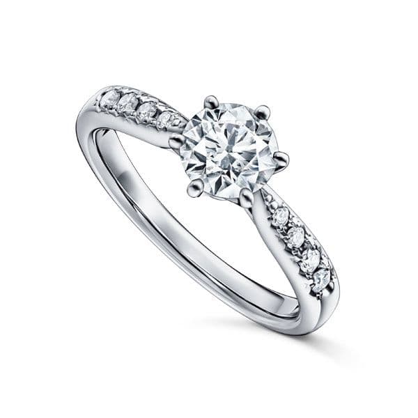 PIACERE Solitaire Pave Ring — RD-F2120-PT950