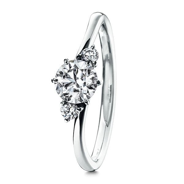 AMABILE Solitaire Wave Ring — RD-F2284-PT950