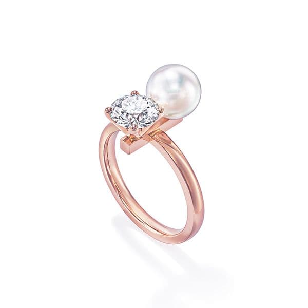 balance duo pearl & diamond Ring — RPI-4777-18KSG