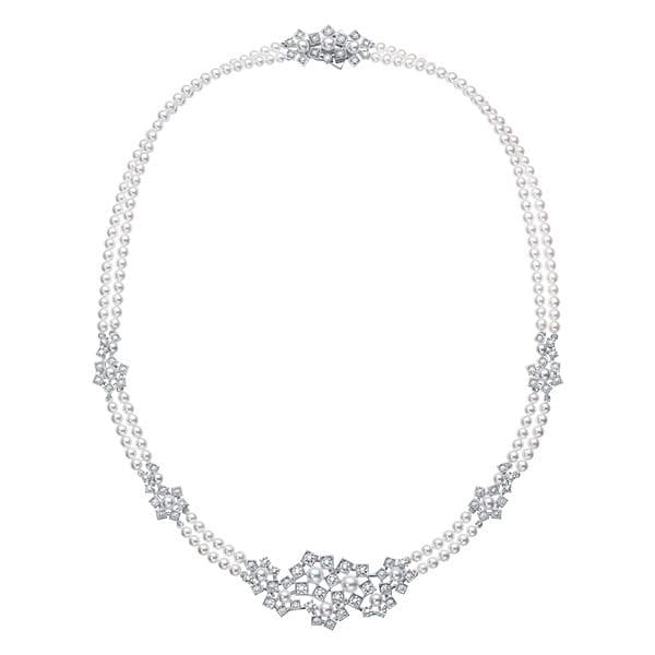 floral stars Necklace — UFN-N1279-18KWG