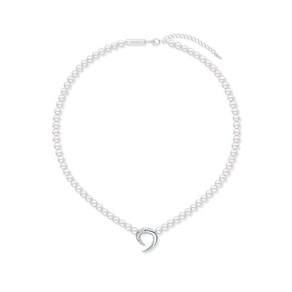 danger horn plus diamonds pave Necklace — UFN-N1331-18KWG