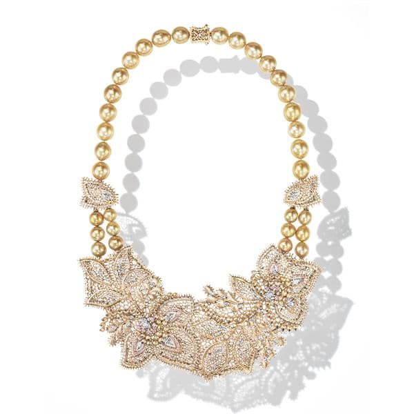 Dentelle Pearls Necklace — UNN-N1288-18KWG