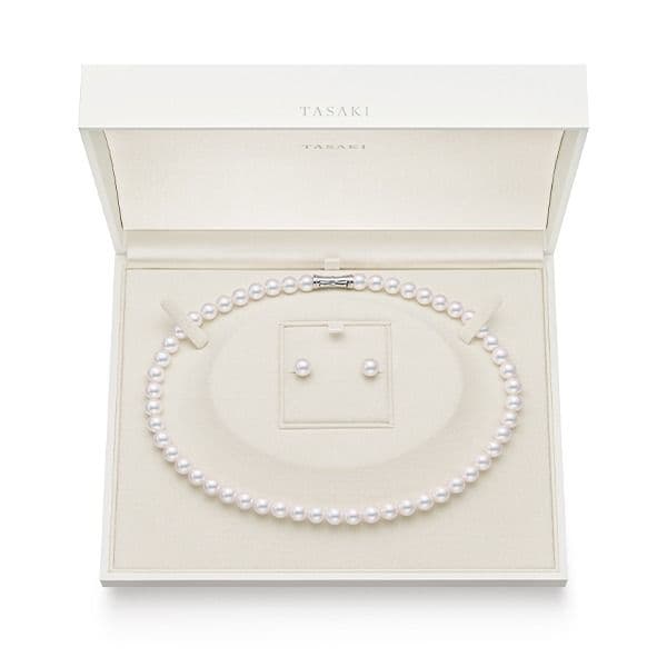 Akoya Pearl Necklace Set — UZP-7575B-SIL