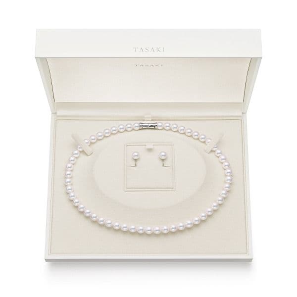 Akoya Pearl Necklace Set — UZP-7575U-SIL