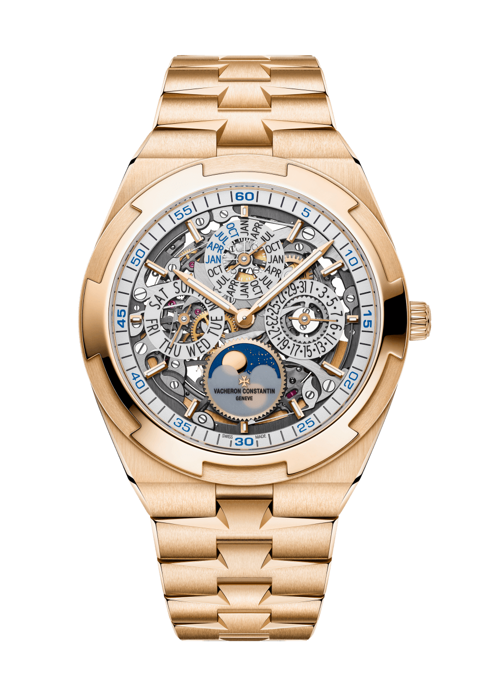 Overseas Perpetual Calendar Ultra-Thin Skeleton 4300V/220R-B547 41.5 mm Pink Gold