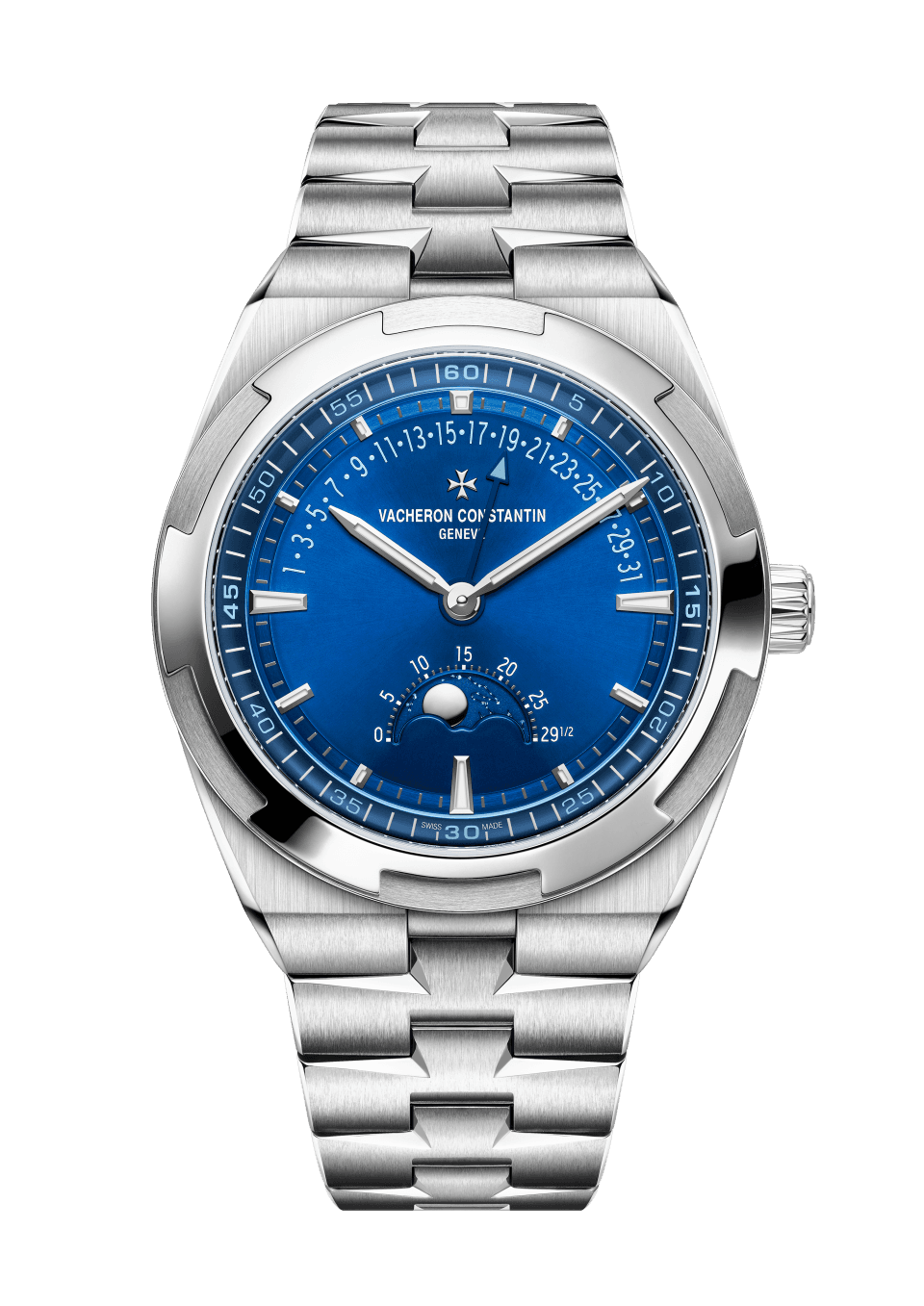 Overseas Moon Phase Retrograde Date 4000V/210A-B911 41 mm Steel