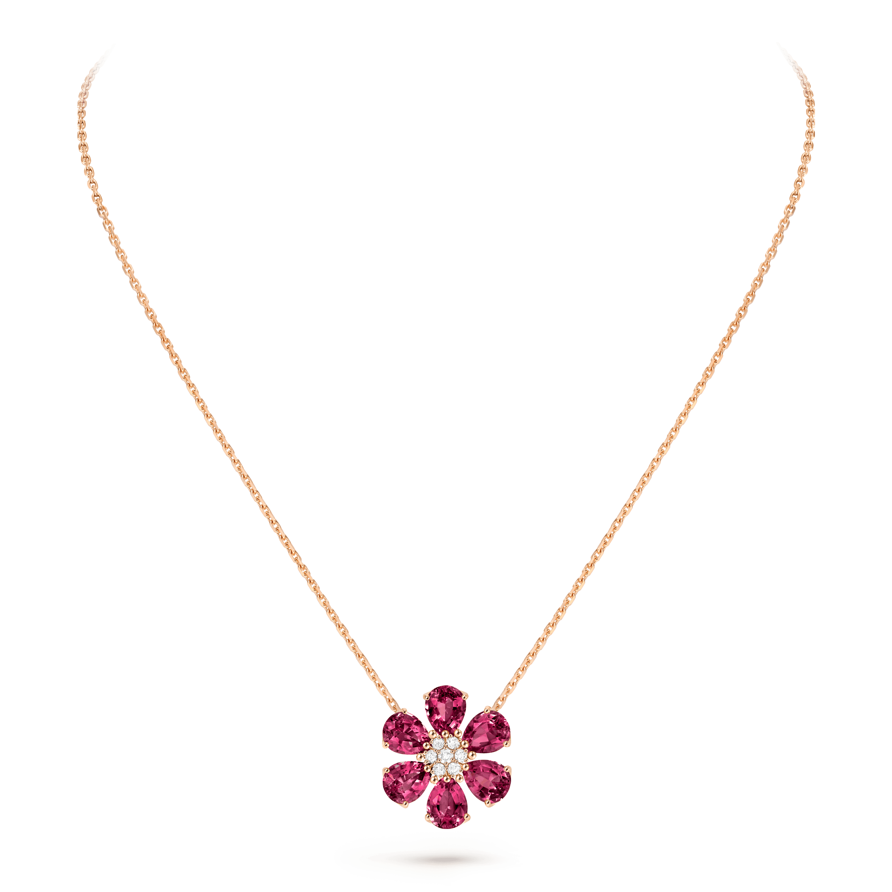 Fleurs d’Hawaï pendant — diamond, rose gold — VCARPHK000