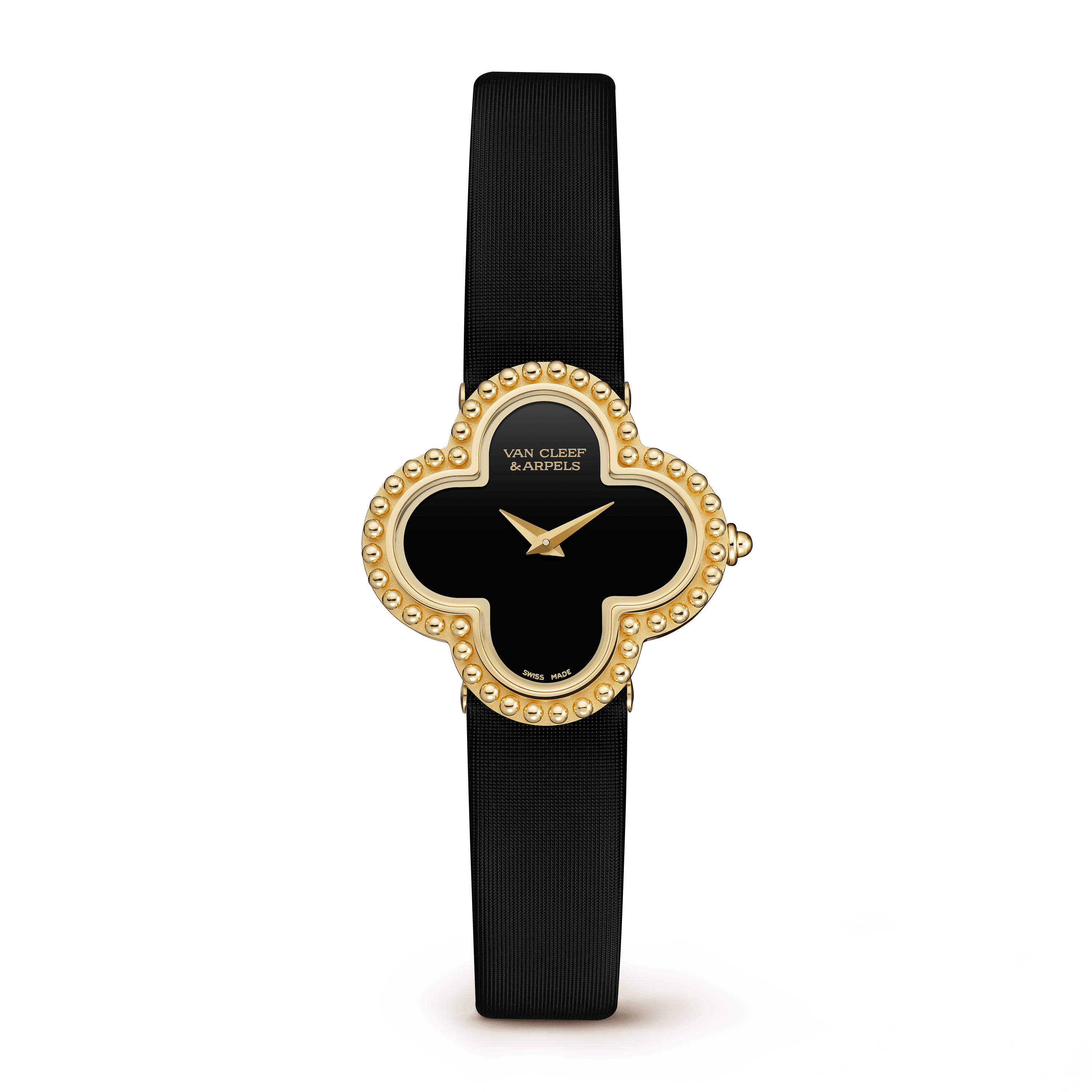 Alhambra watch, small model — onyx, yellow gold — VCARD21900