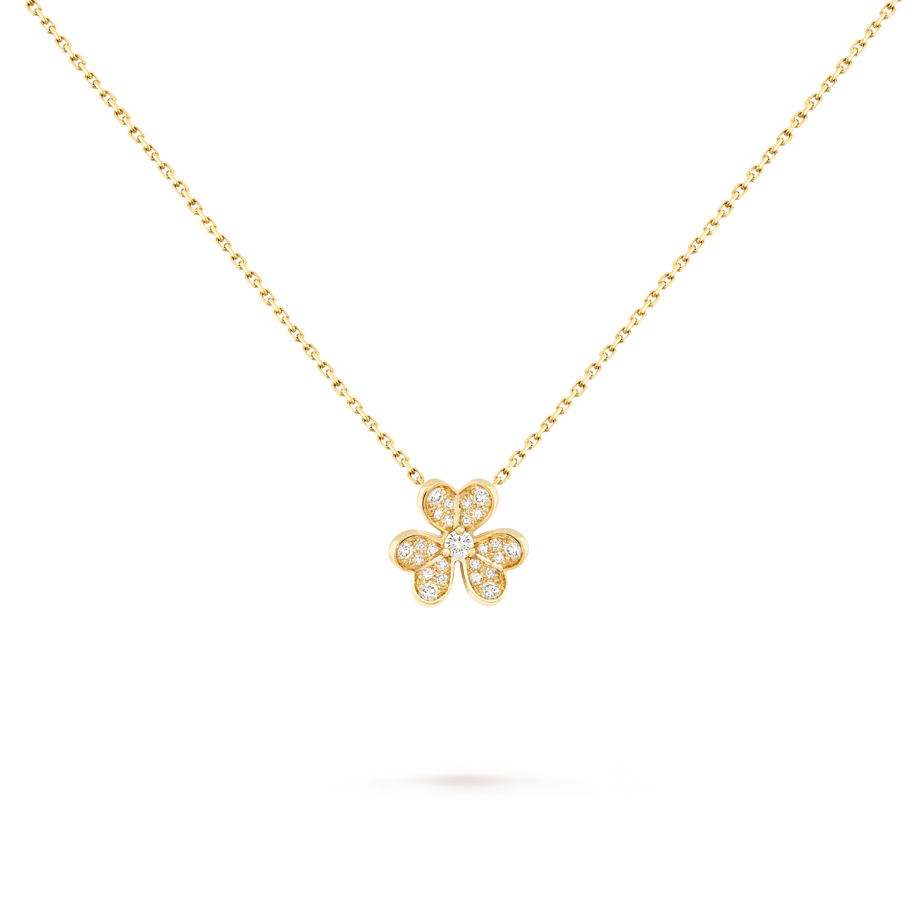 Frivole pendant, mini model — diamond, yellow gold — VCARP24000