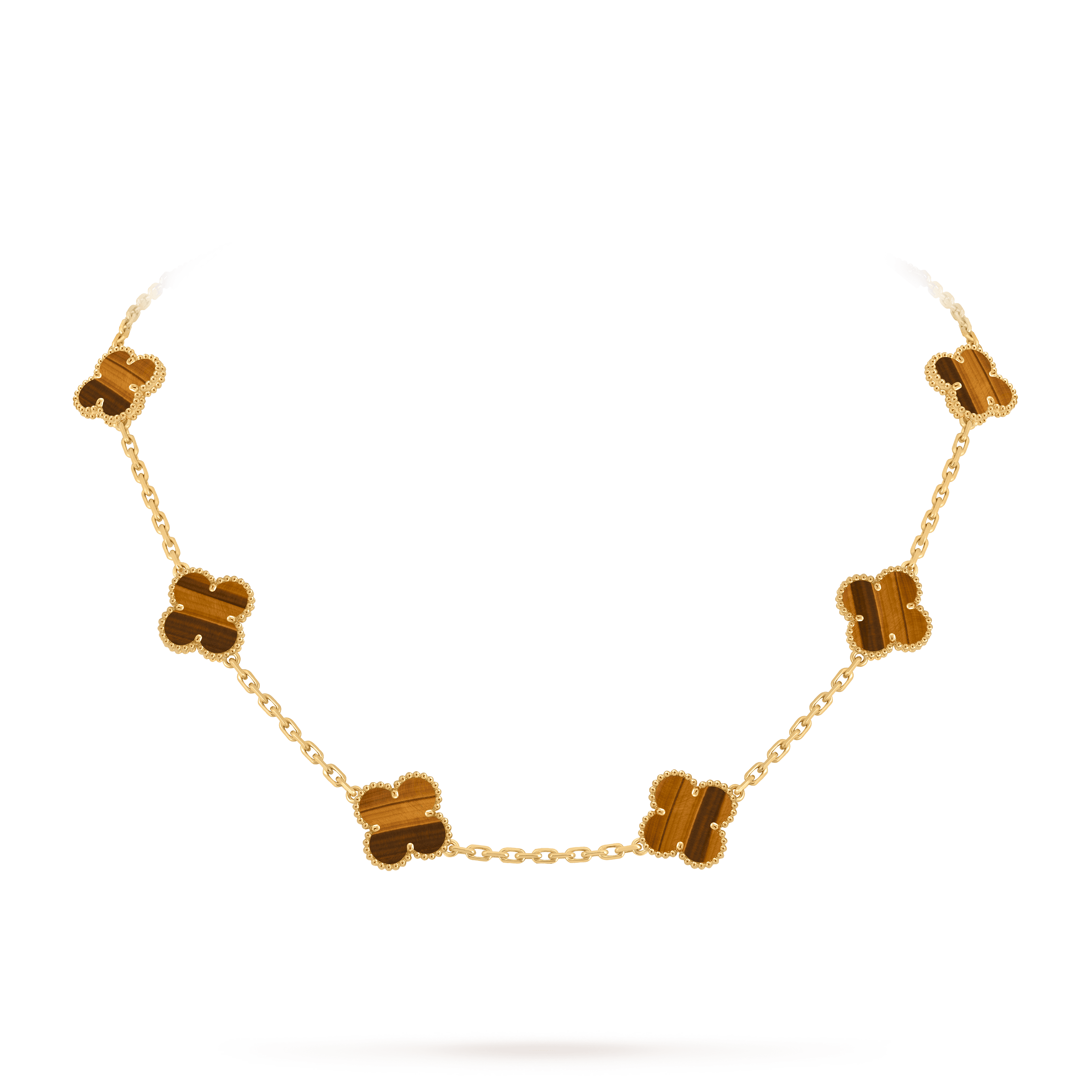 Vintage Alhambra necklace, 10 motifs — yellow gold — VCARD40700