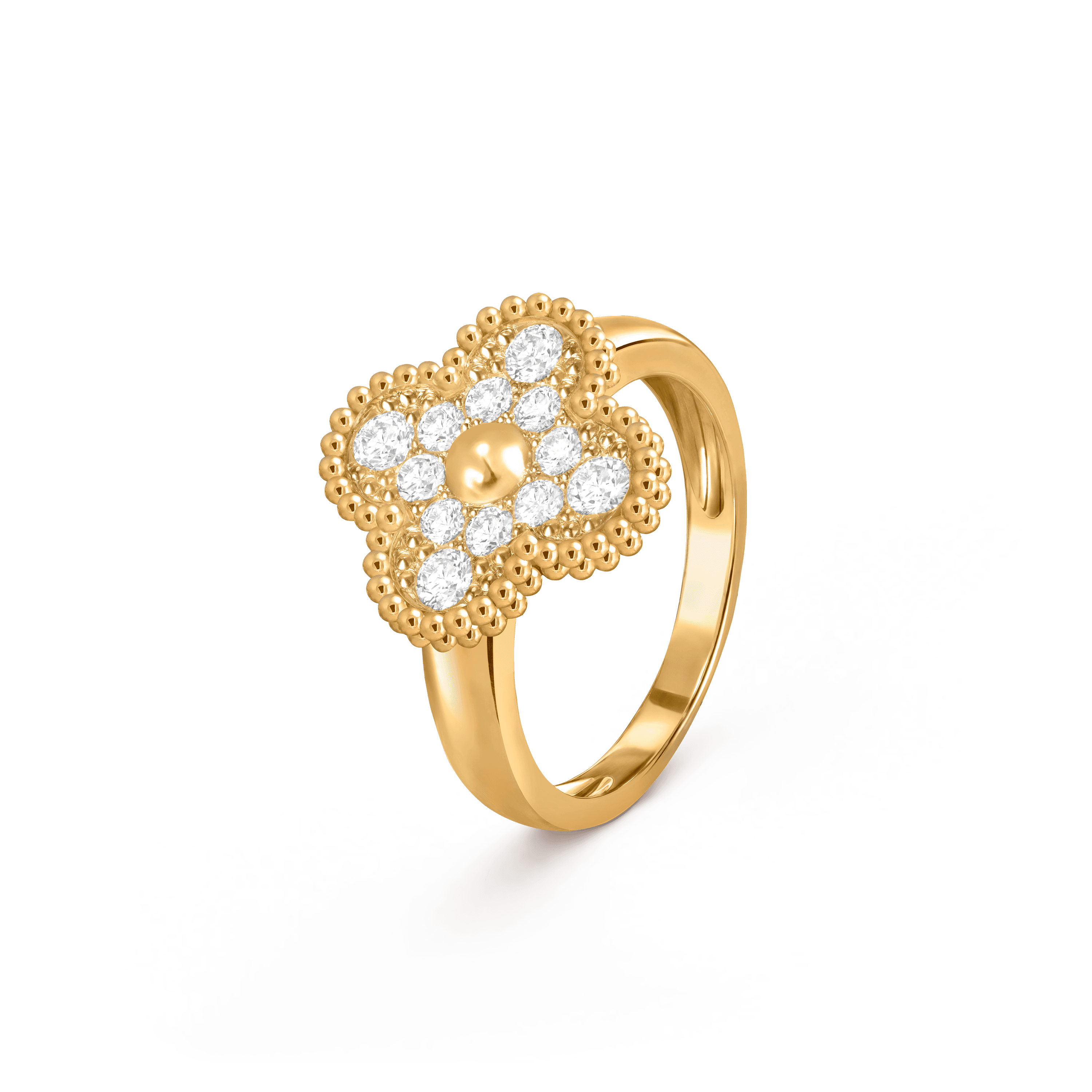 Vintage Alhambra ring — diamond, yellow gold — VCARO26M00