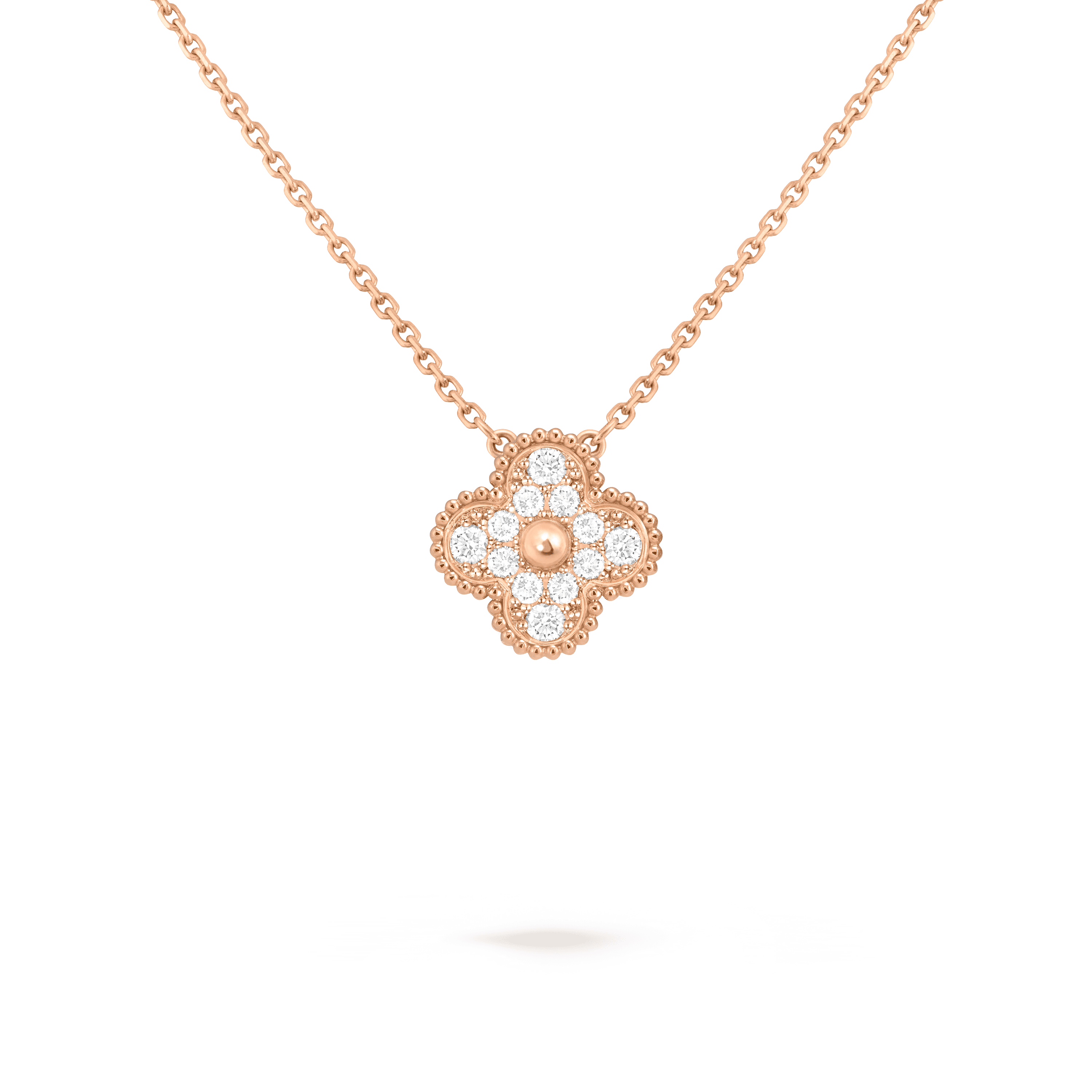 Vintage Alhambra pendant — diamond, rose gold — VCARP2R300
