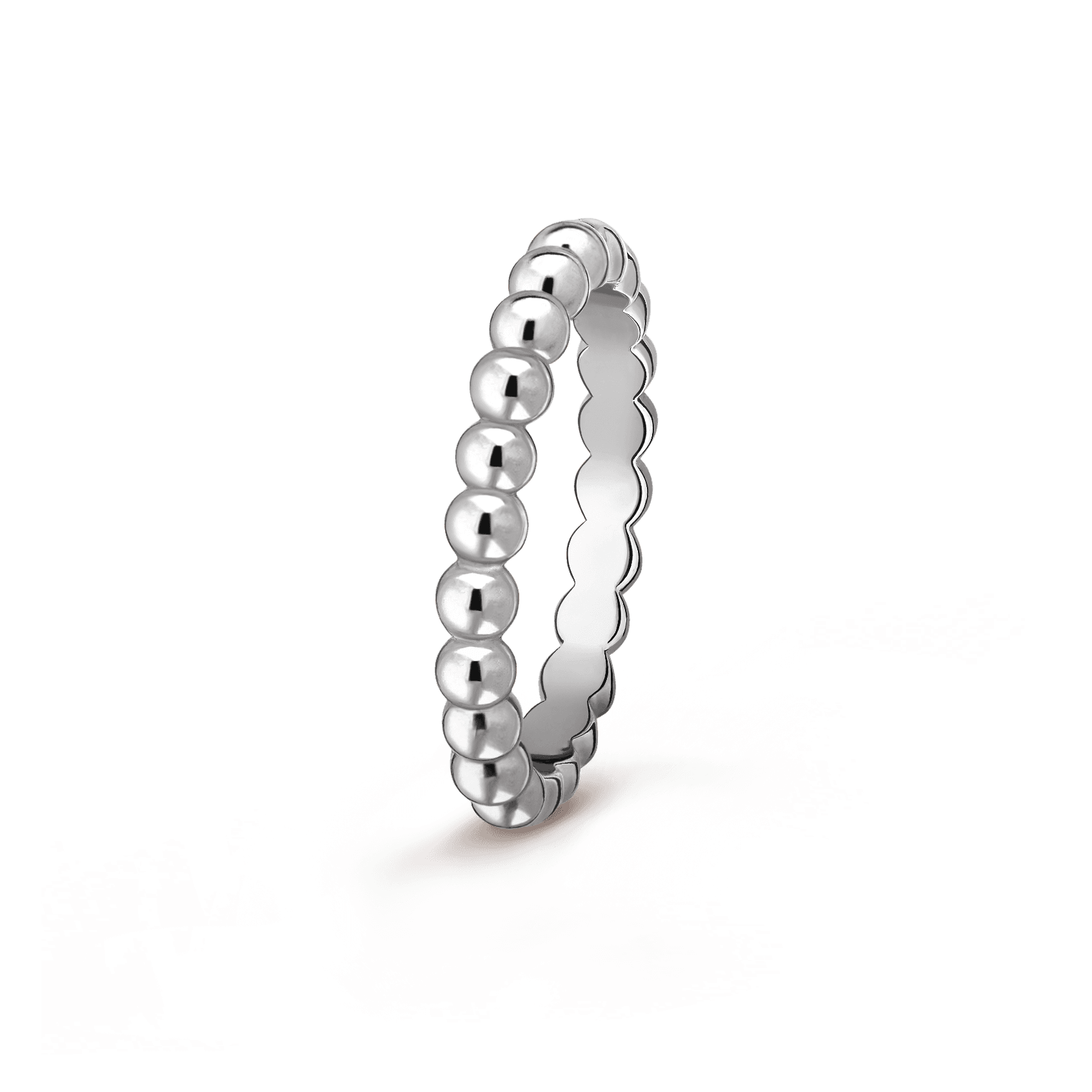 Perlée pearls of gold ring, medium model — white gold — VCARN9PC00