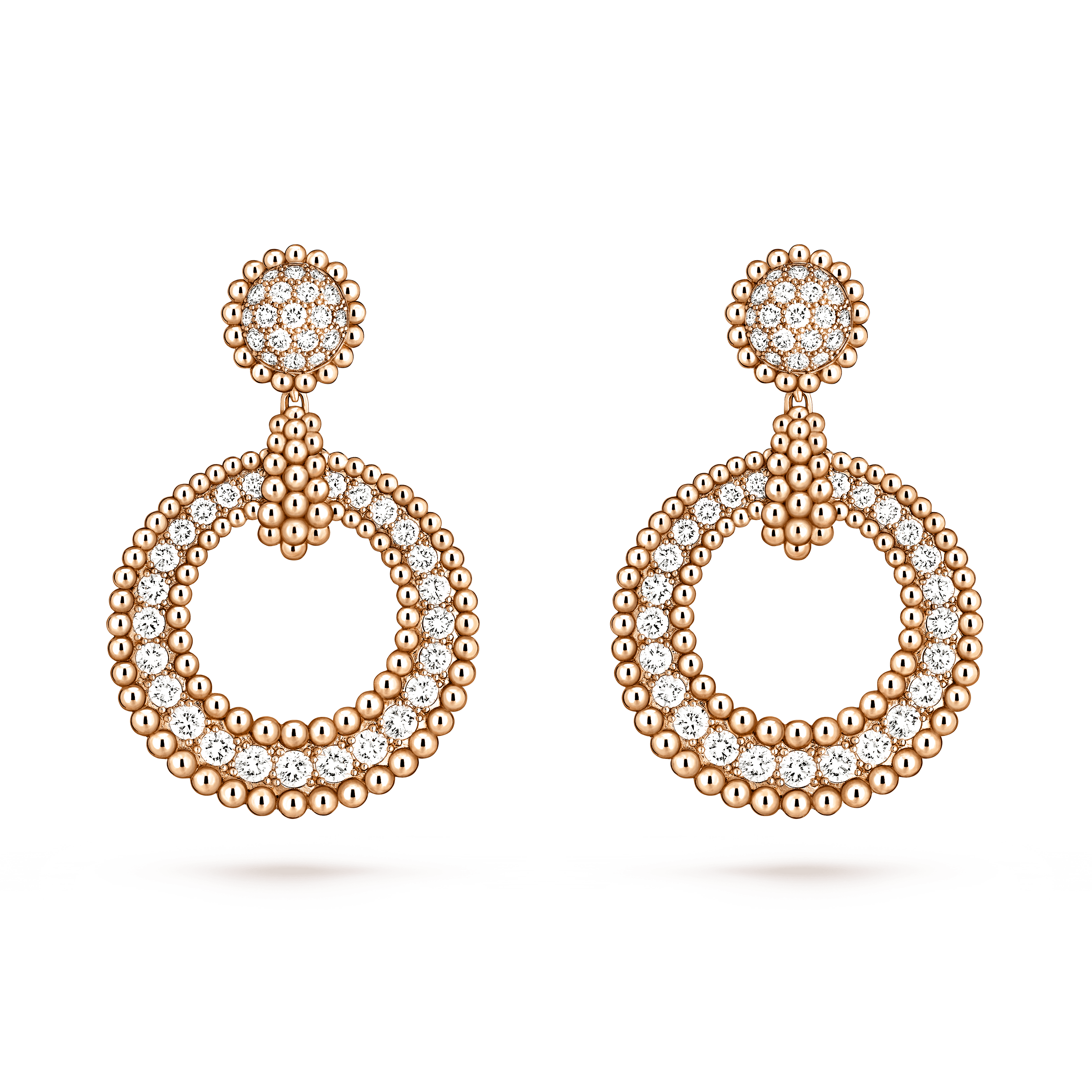 Perlée diamonds earrings — diamond, rose gold — VCARP9XM00