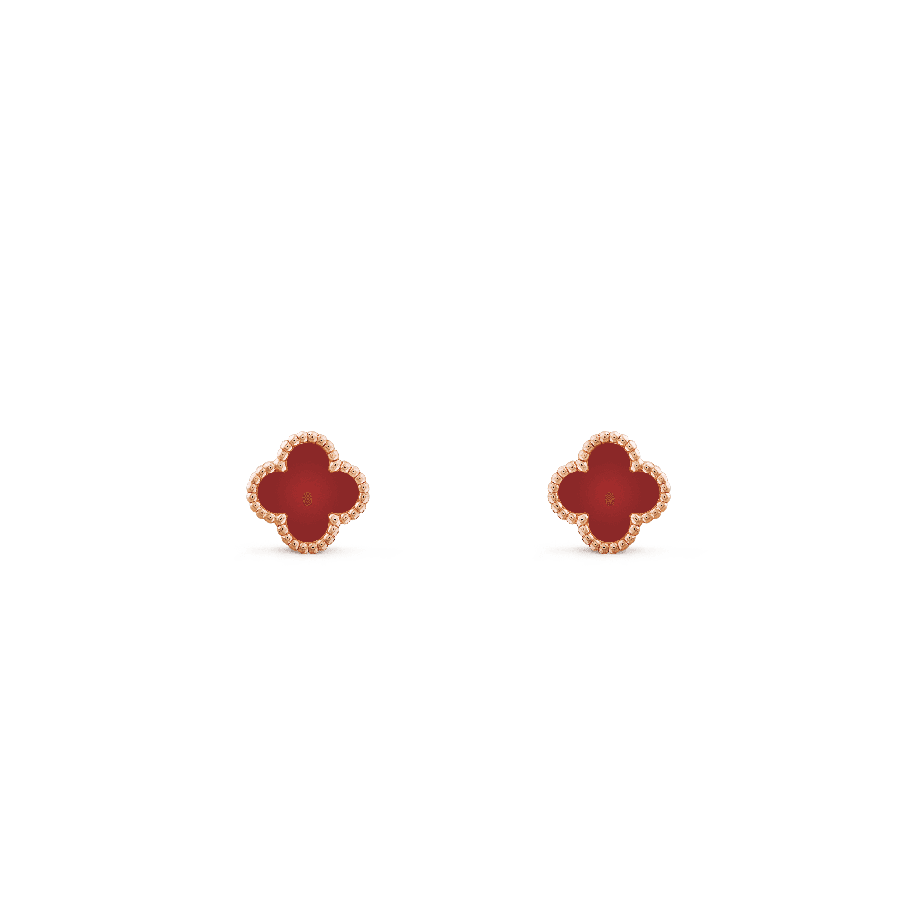 Sweet Alhambra earstuds — carnelian, rose gold — VCARN6BO00