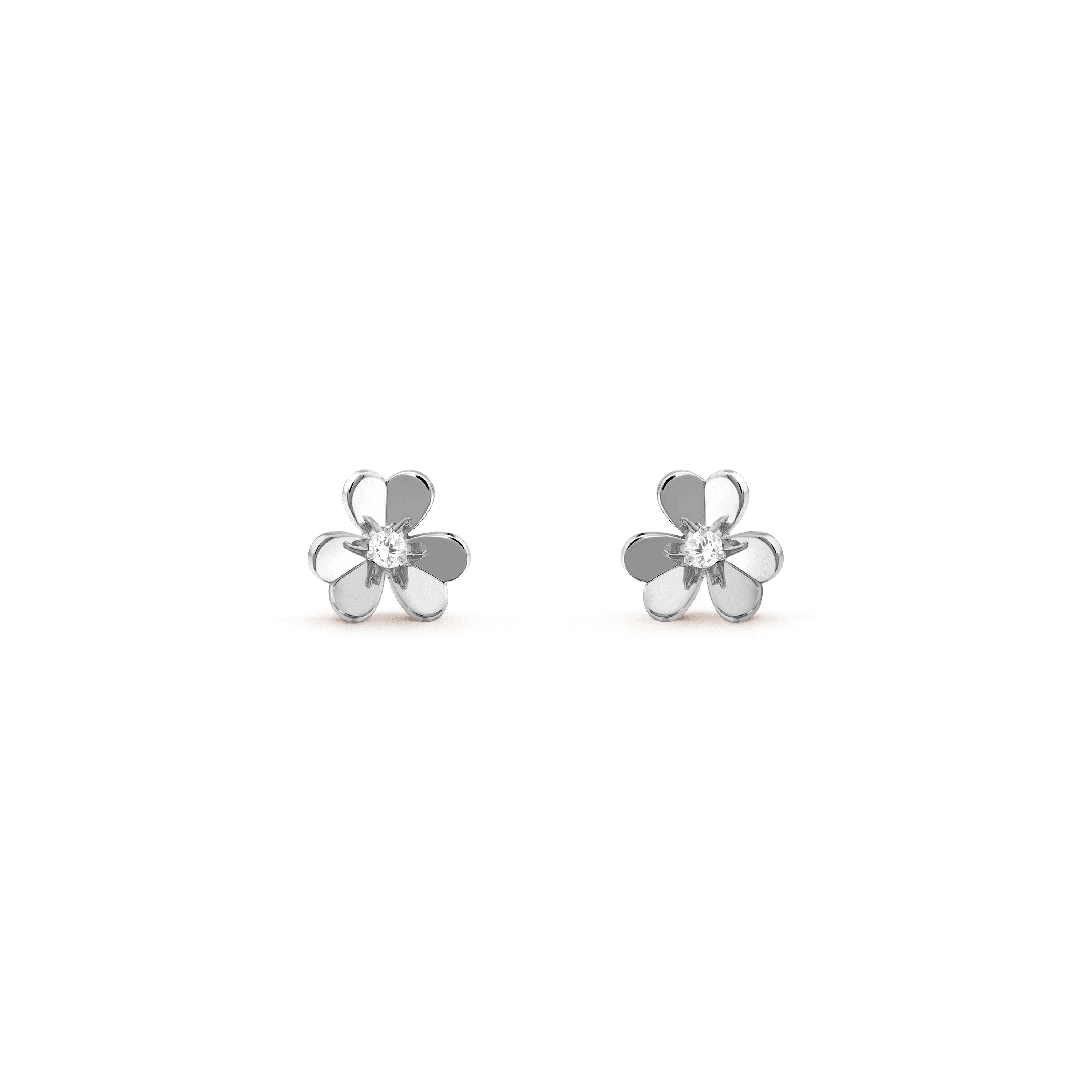 Frivole earrings, mini model — diamond, white gold — VCARPJMO00