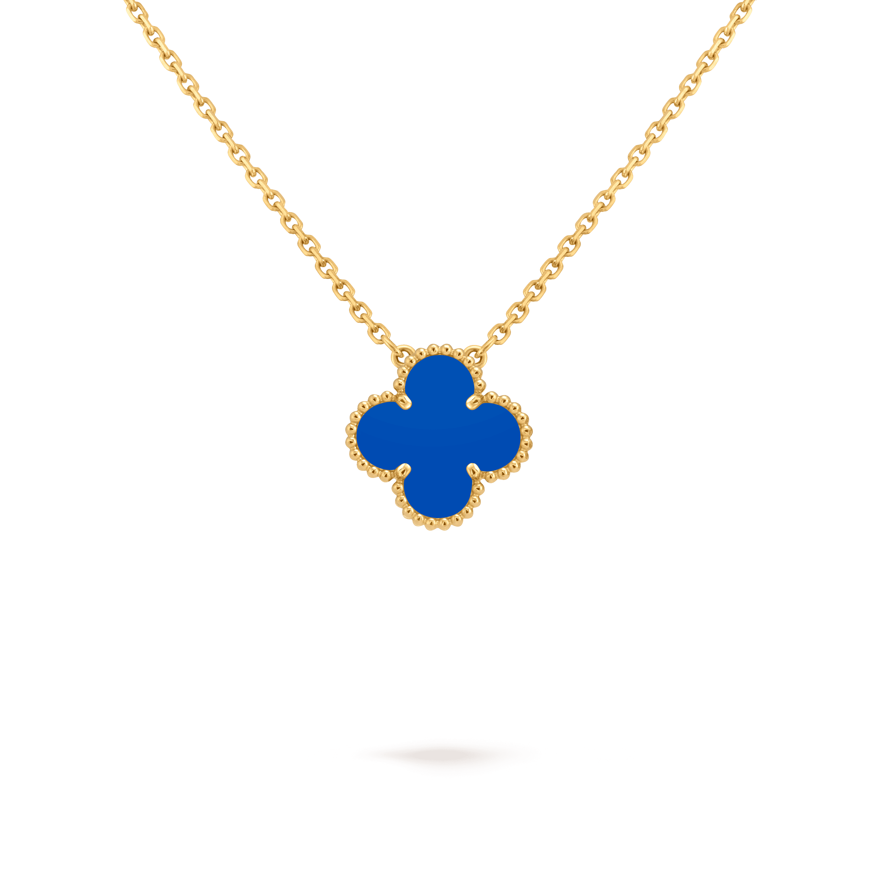 Vintage Alhambra pendant — blue agate, yellow gold — VCARP9SY00
