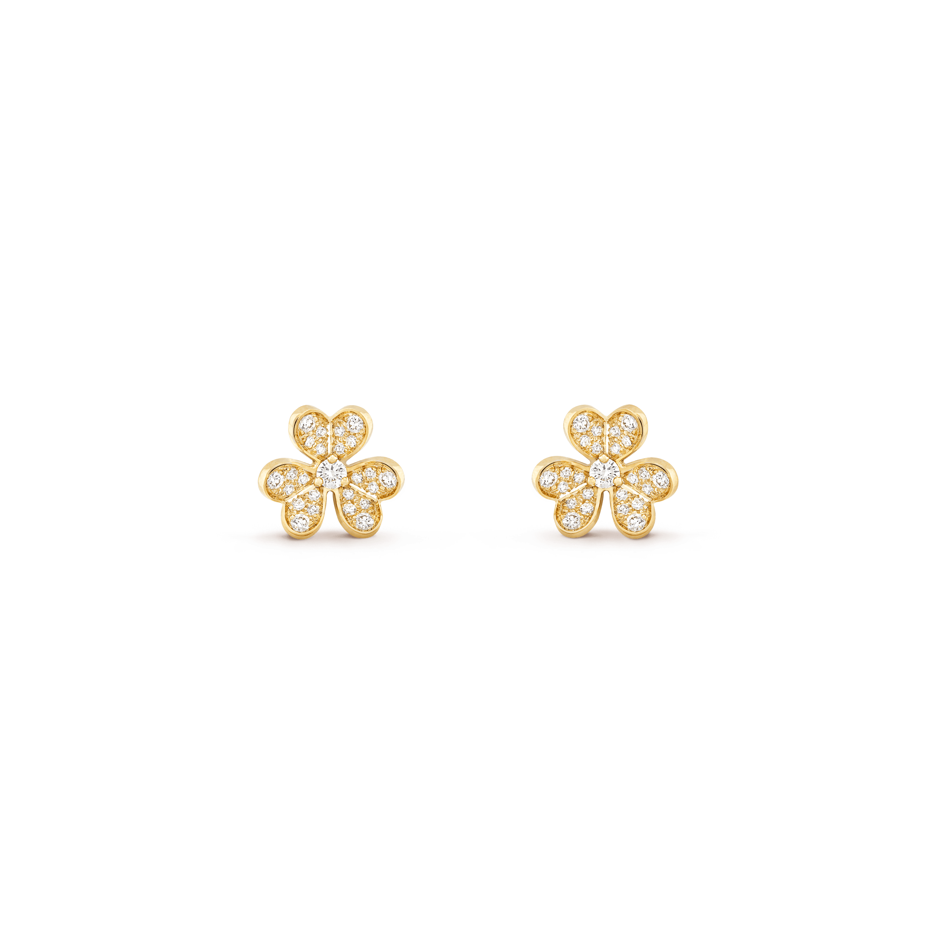Frivole earrings, mini model — diamond, yellow gold — VCARP24200