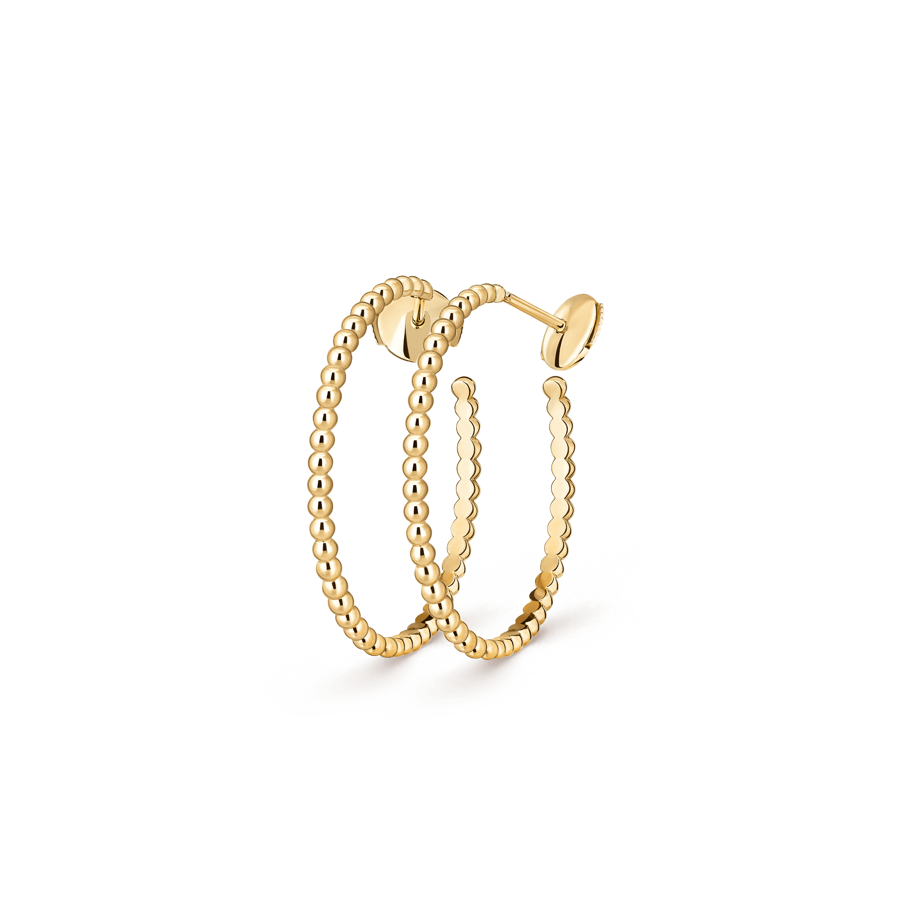 Perlée pearls of gold hoop earrings, small model — yellow gold — VCARO3YD00