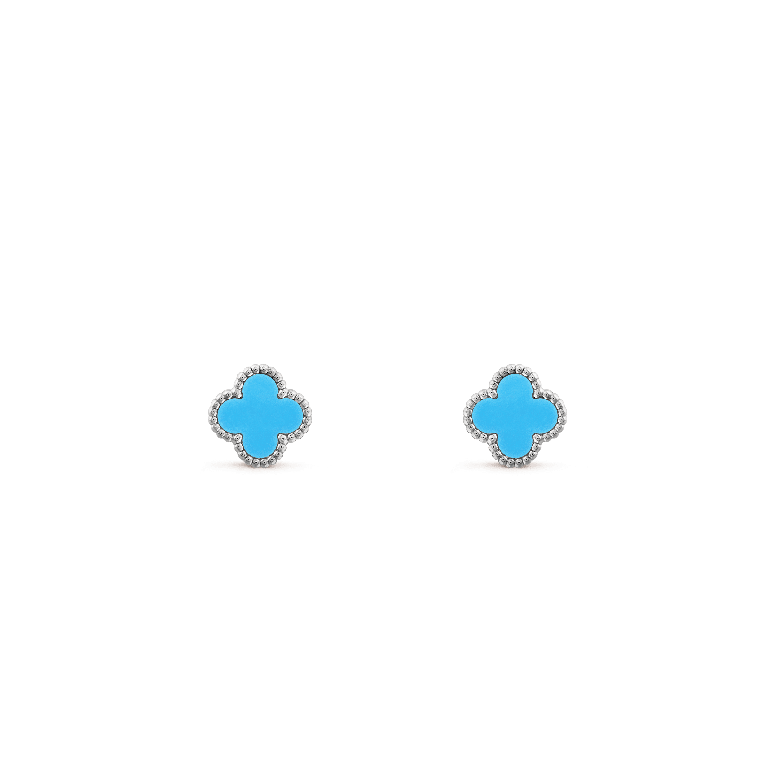 Sweet Alhambra earstuds — turquoise, white gold — VCARA44500