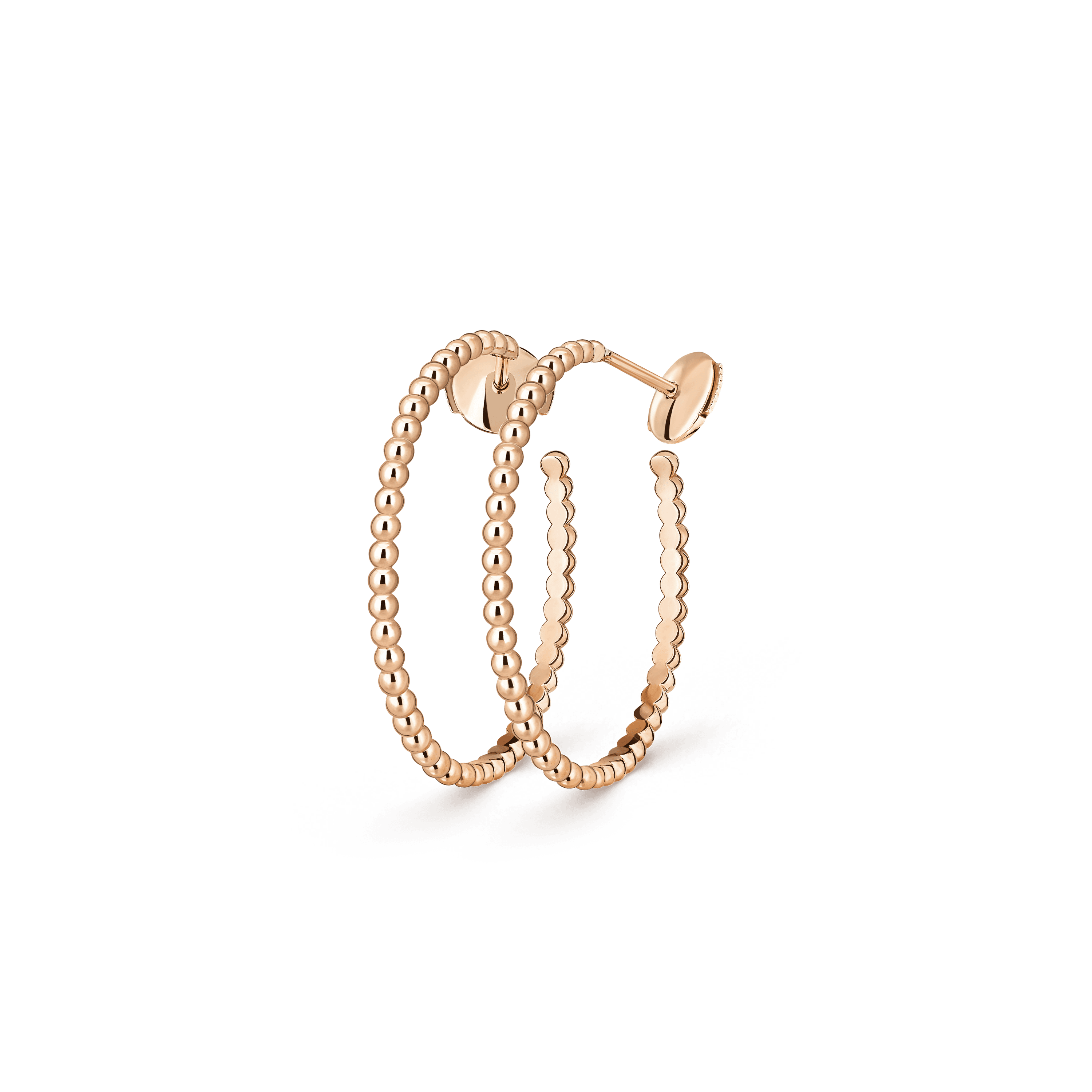 Perlée pearls of gold hoop earrings, small model — rose gold — VCARN9PL00