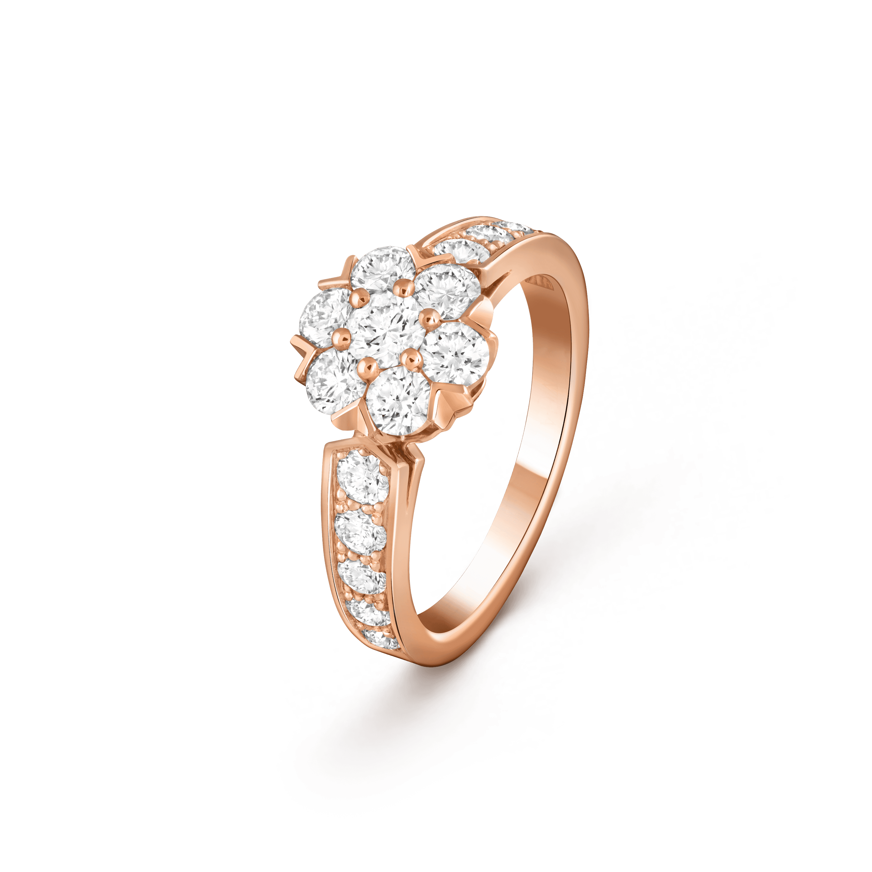 Fleurette ring — diamond, rose gold — VCARPEBD00