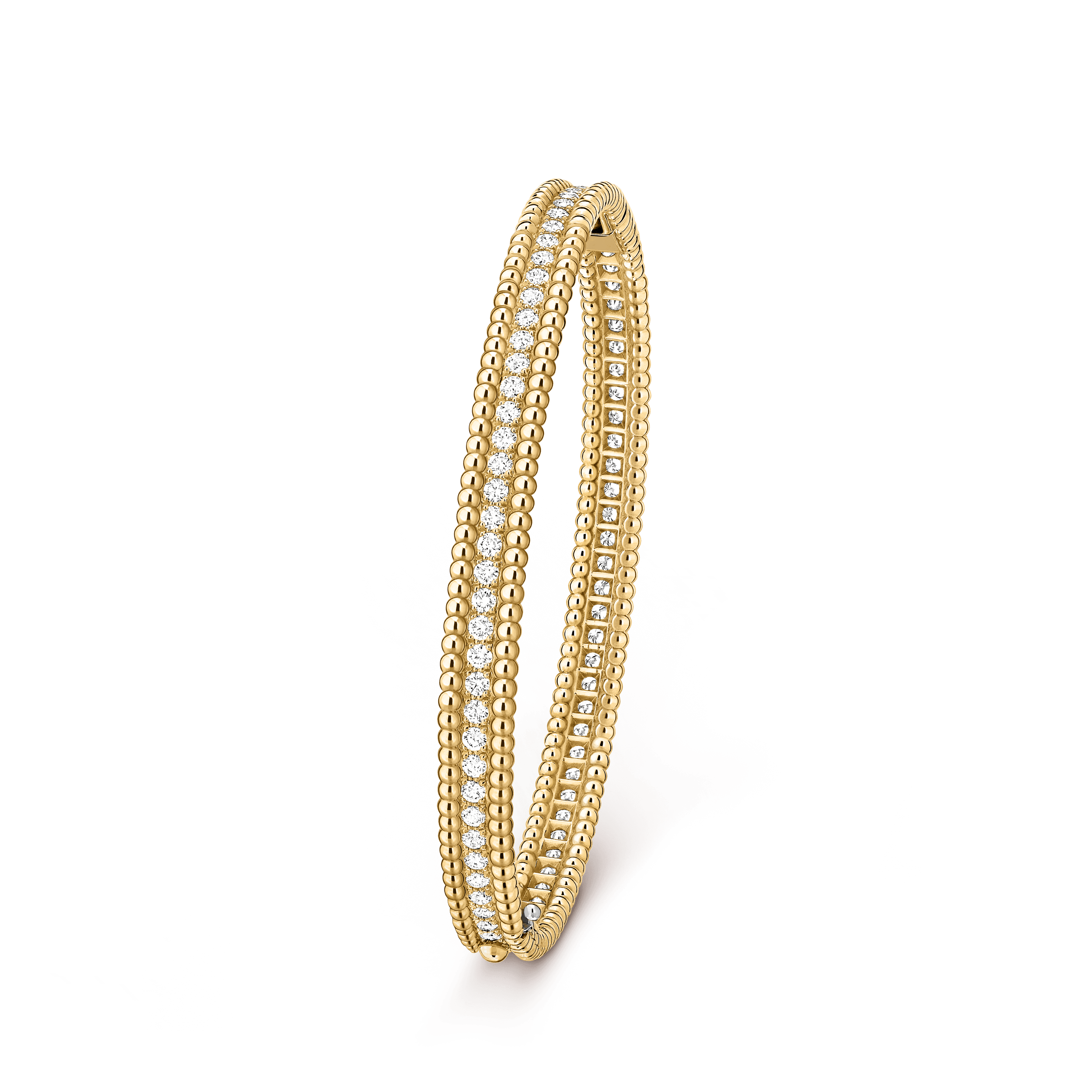 Perlée diamonds bracelet, 1 row, medium model — diamond, yellow gold — VCARP27B00