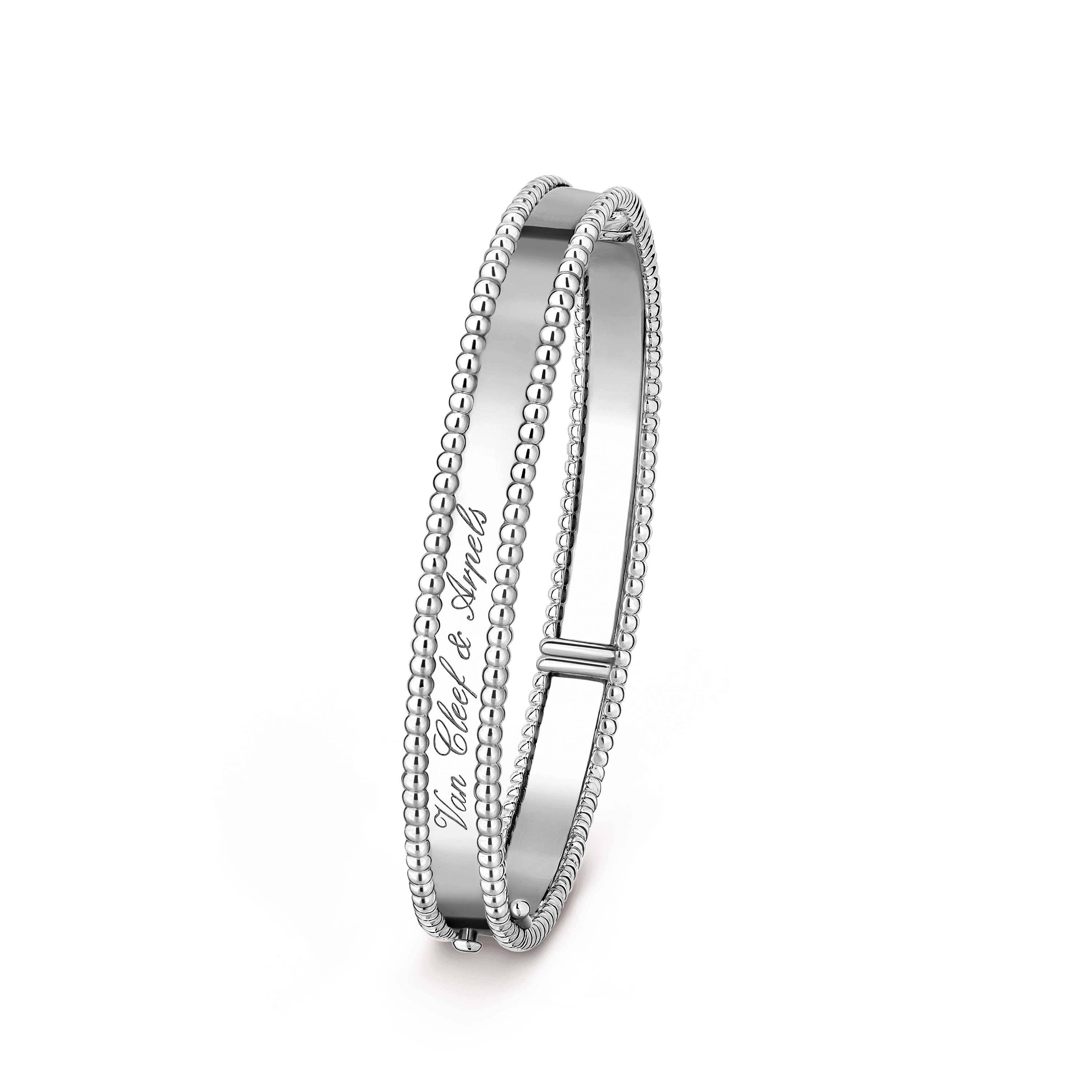 Perlée signature bracelet, medium model — white gold — VCARP3K800