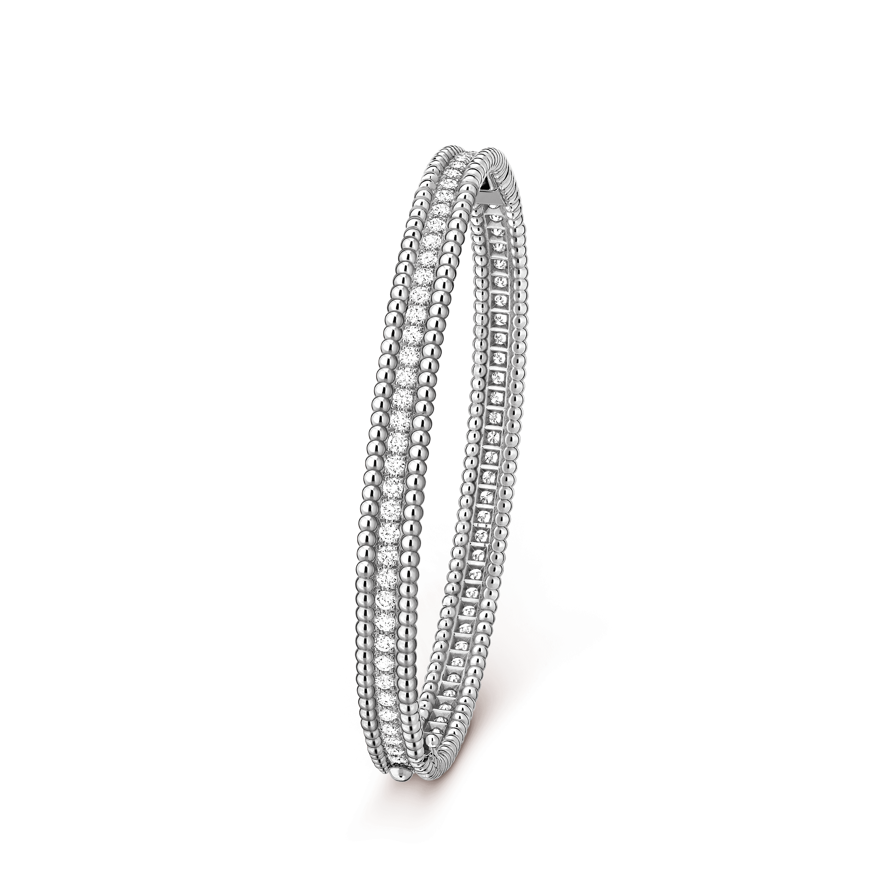 Perlée diamonds bracelet, 1 row, medium model — diamond, white gold — VCARP27J00