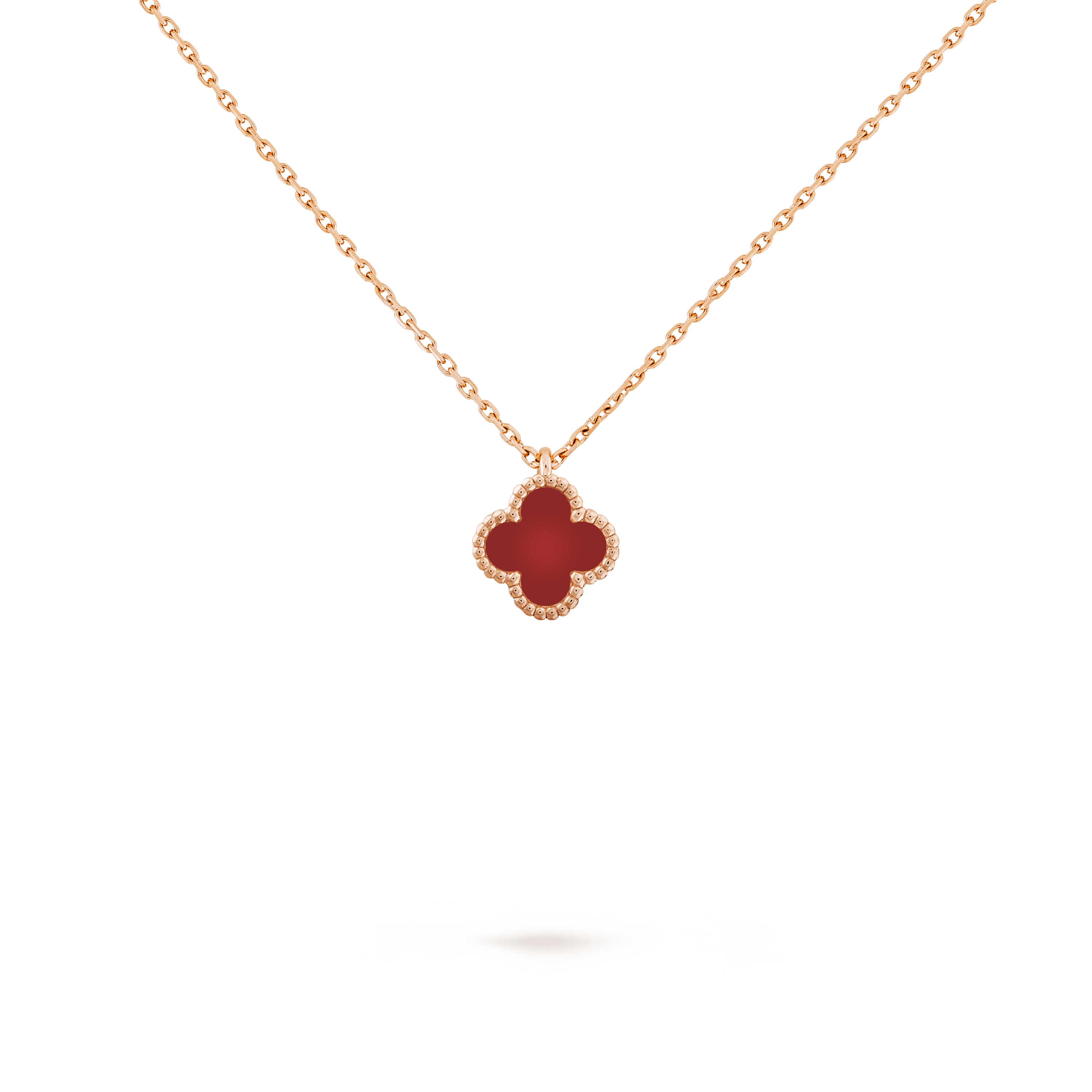 Sweet Alhambra pendant — carnelian, rose gold — VCARN59M00