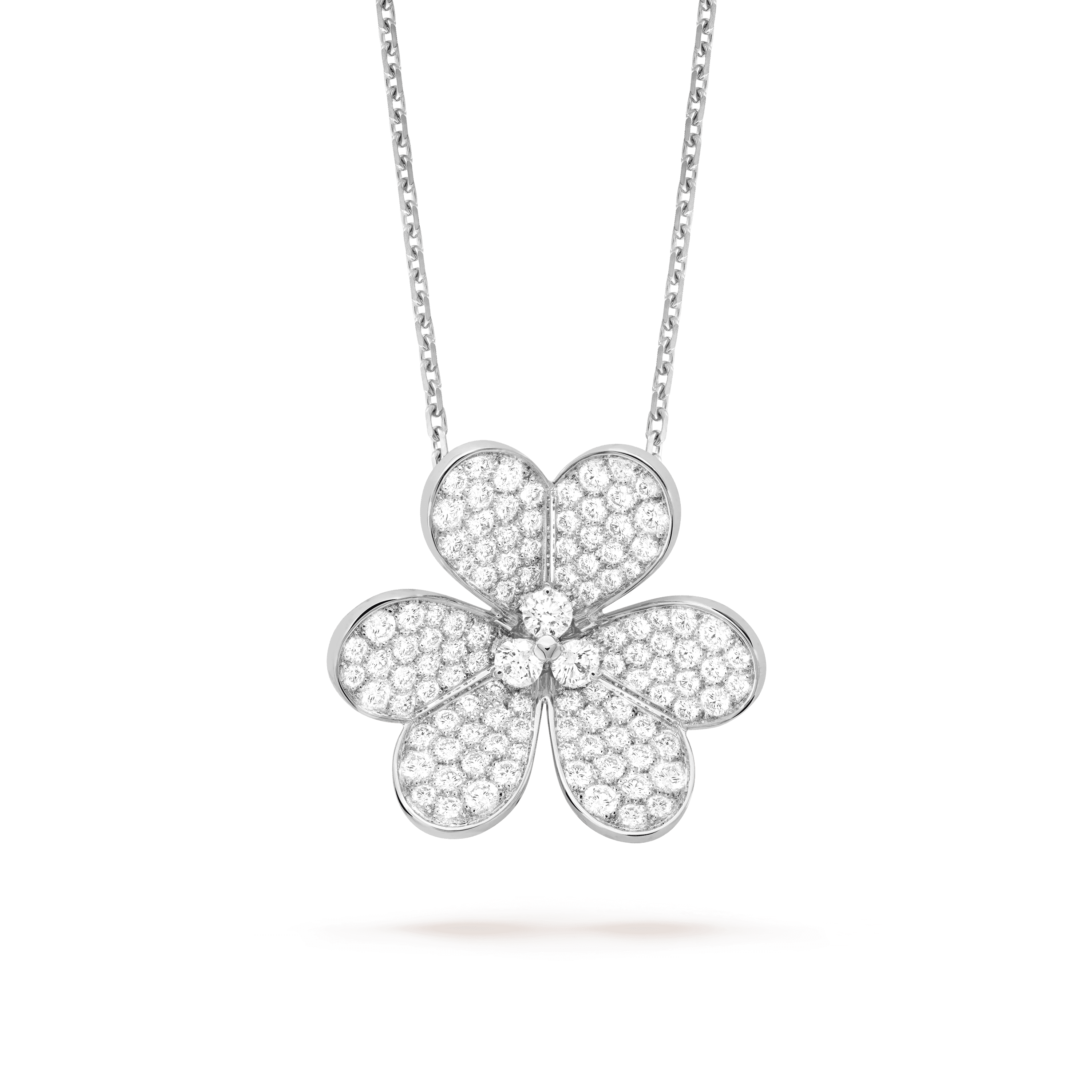 Frivole clip pendant, very large model — diamond, white gold — VCARPJMX00