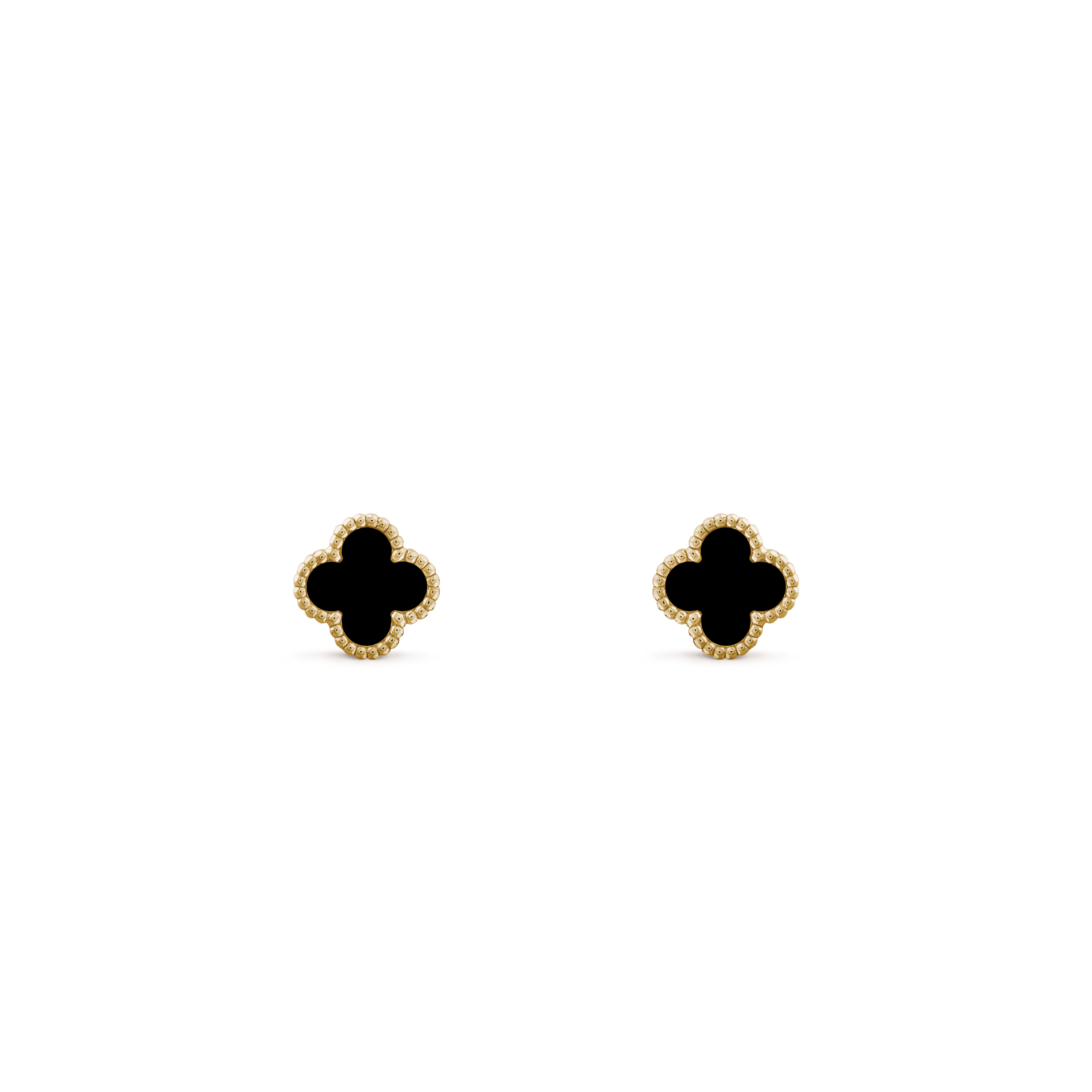 Sweet Alhambra earstuds — onyx, yellow gold — VCARA44900