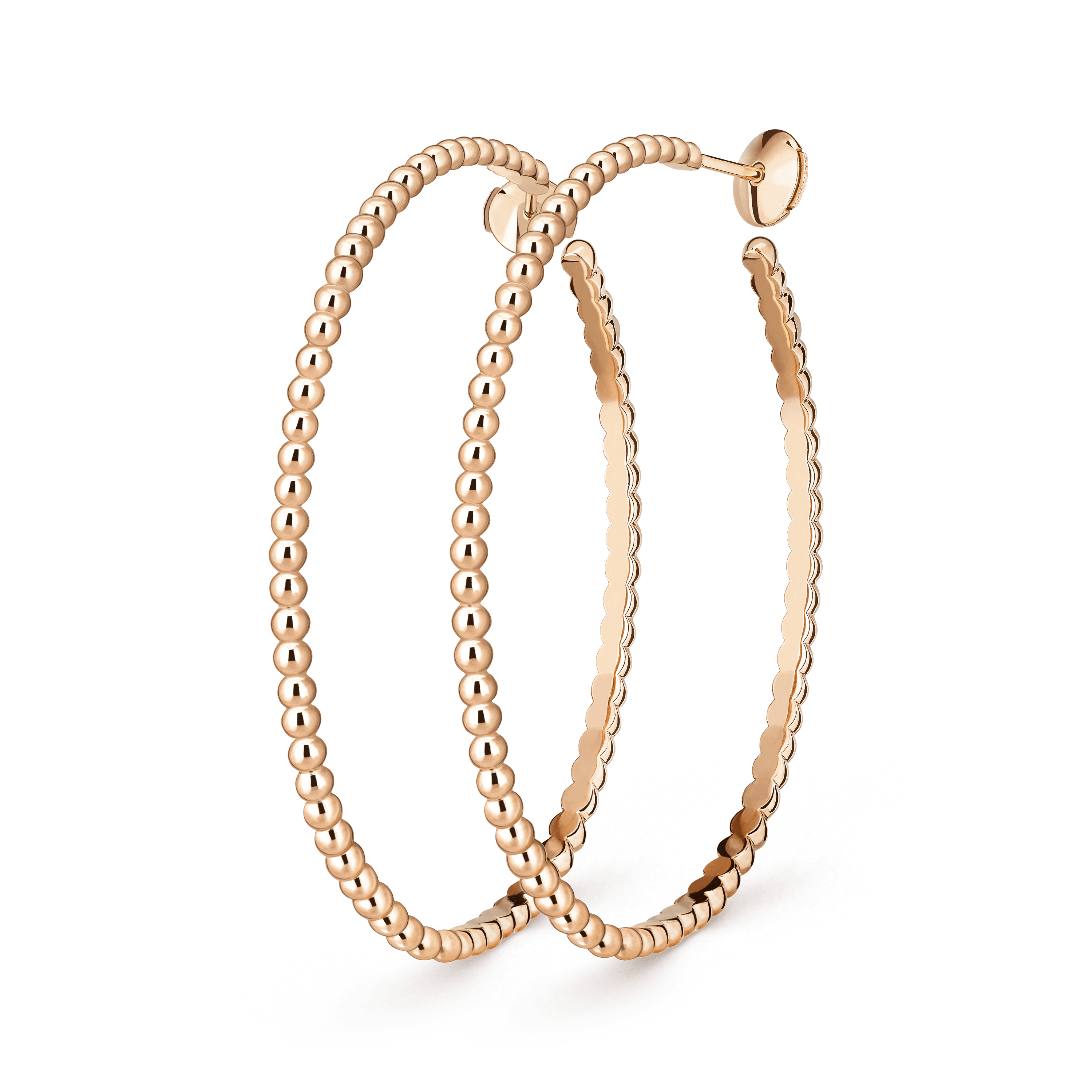 Perlée pearls of gold hoop earrings, large model — VCARN9PP00