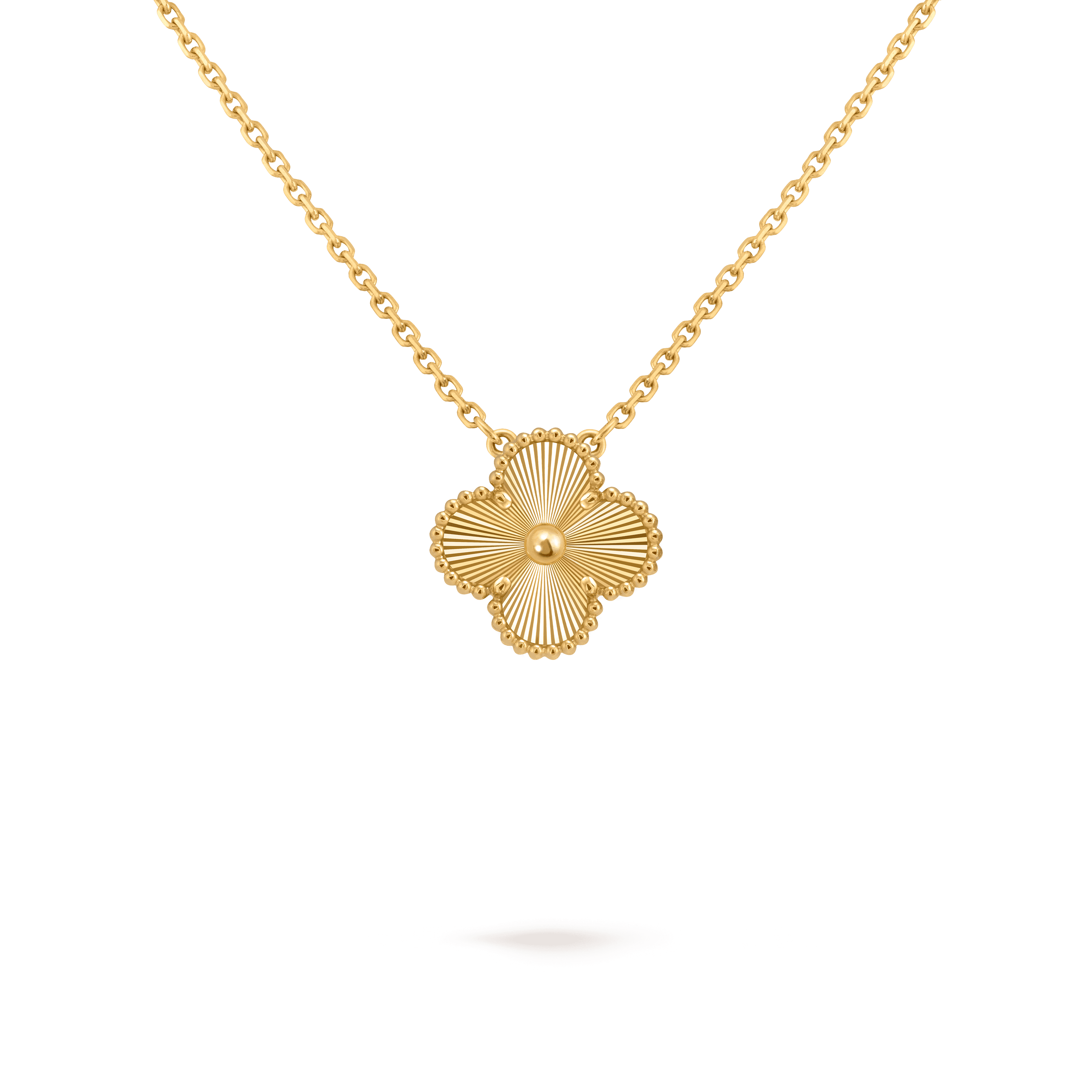 Vintage Alhambra pendant — guilloché, yellow gold — VCARP4KL00