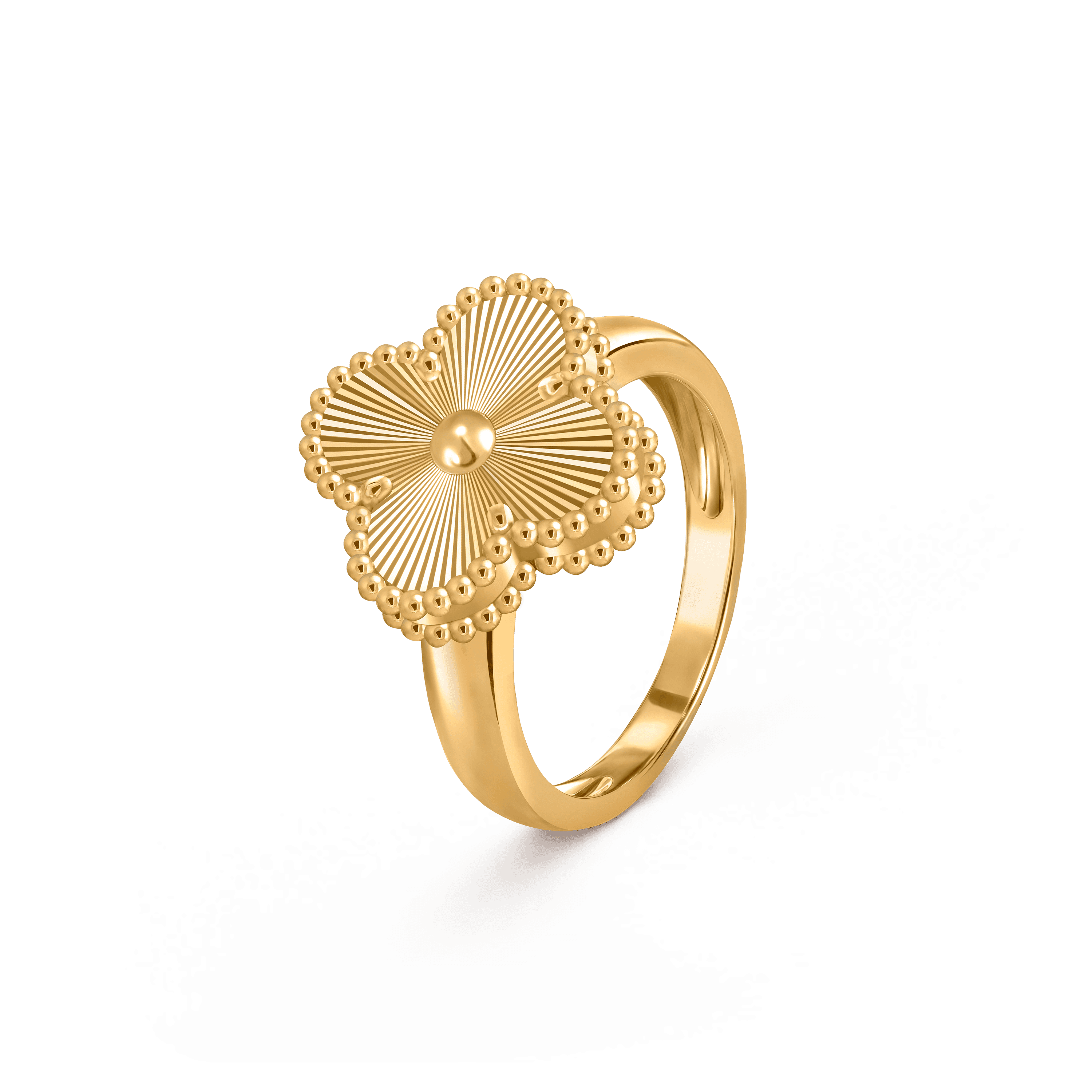 Vintage Alhambra ring — guilloché, yellow gold — VCARP6I300