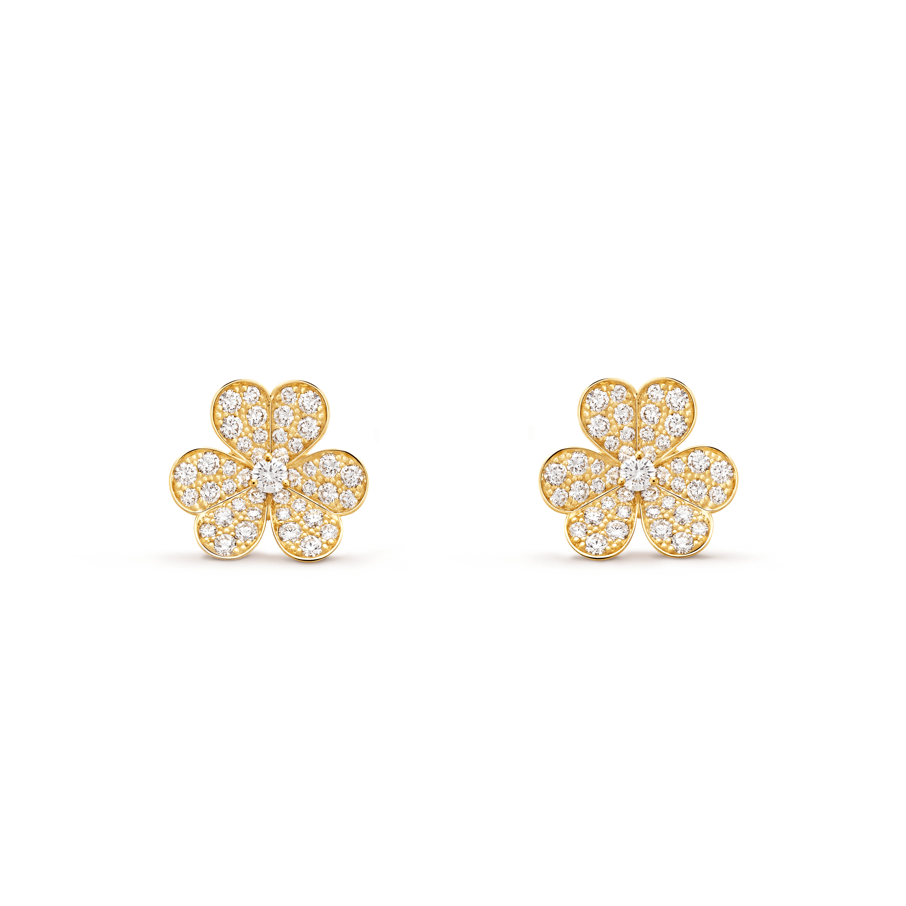 Frivole earrings, small model — diamond, yellow gold — VCARP0J900