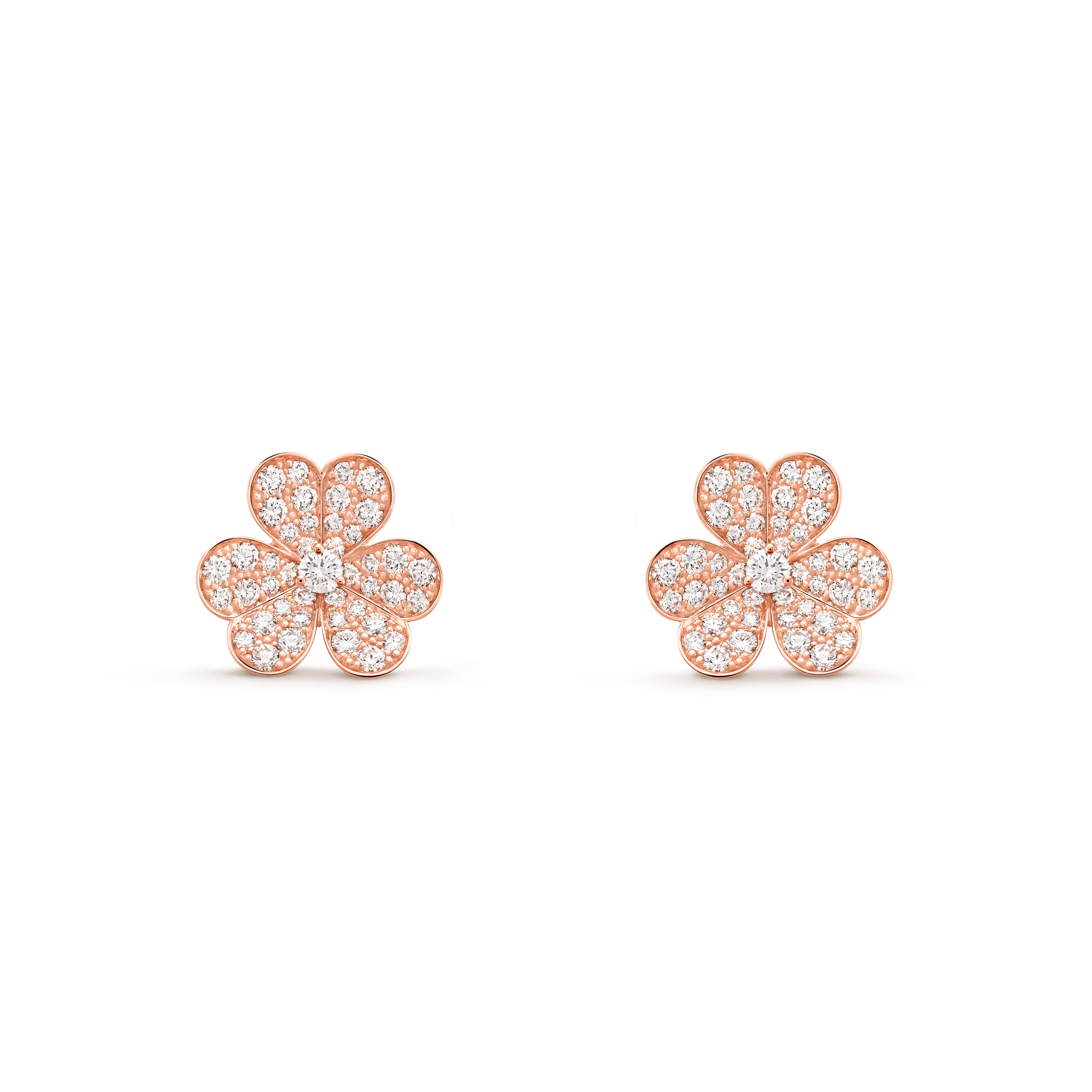 Frivole earrings, small model — diamond, rose gold — VCARP7RM00