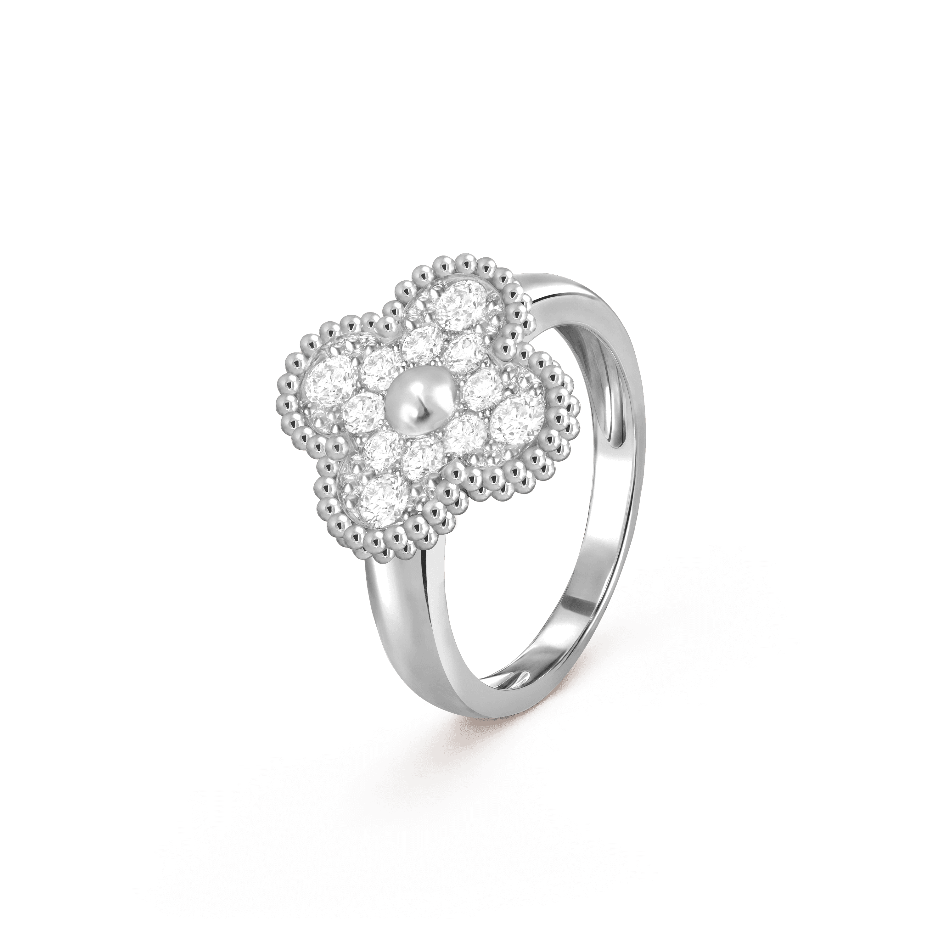 Vintage Alhambra ring — diamond, white gold — VCARO26N00