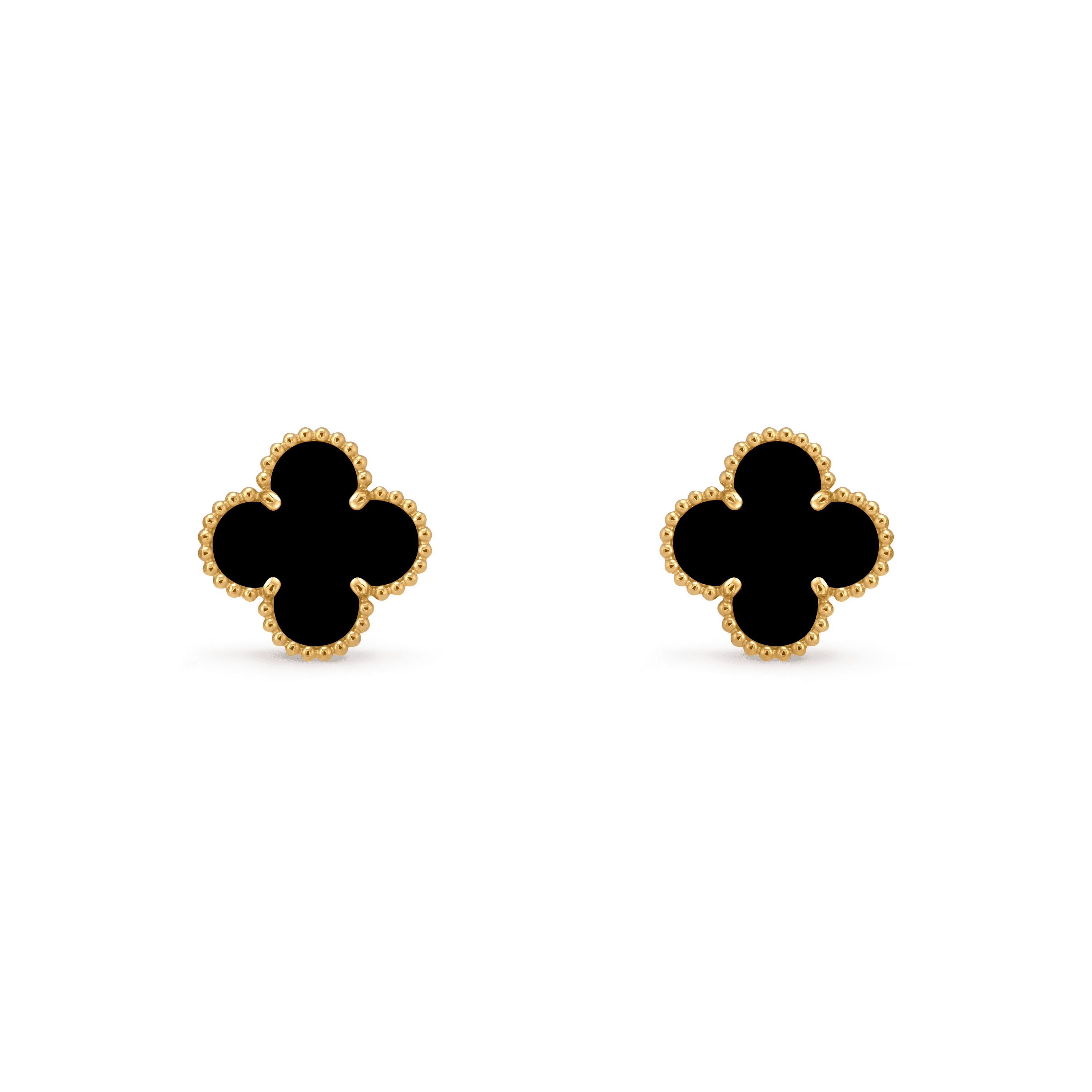 Vintage Alhambra earrings — onyx, yellow gold — VCARA44200