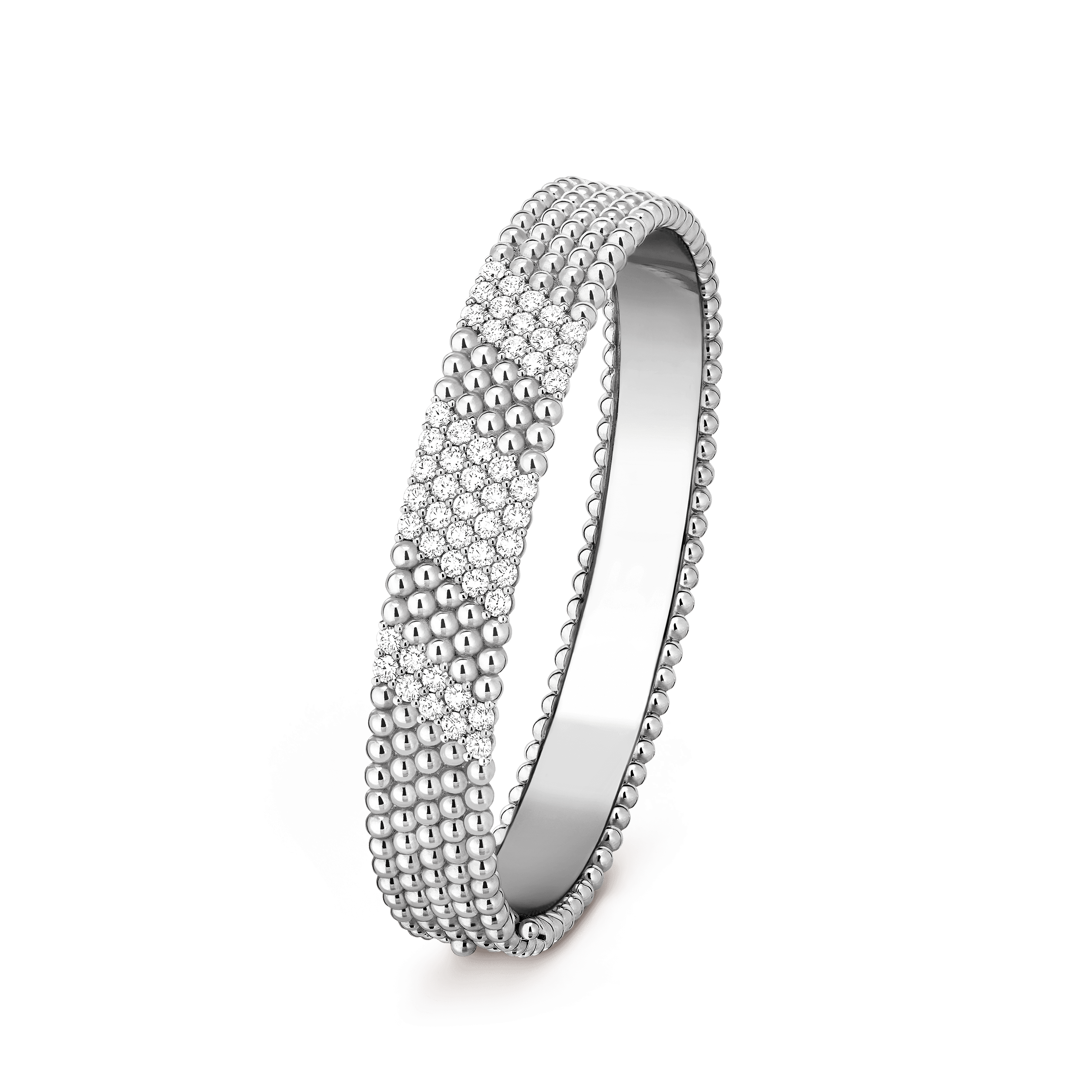 Perlée diamonds bracelet, 5 rows, medium model — diamond, white gold — VCARPFYG00