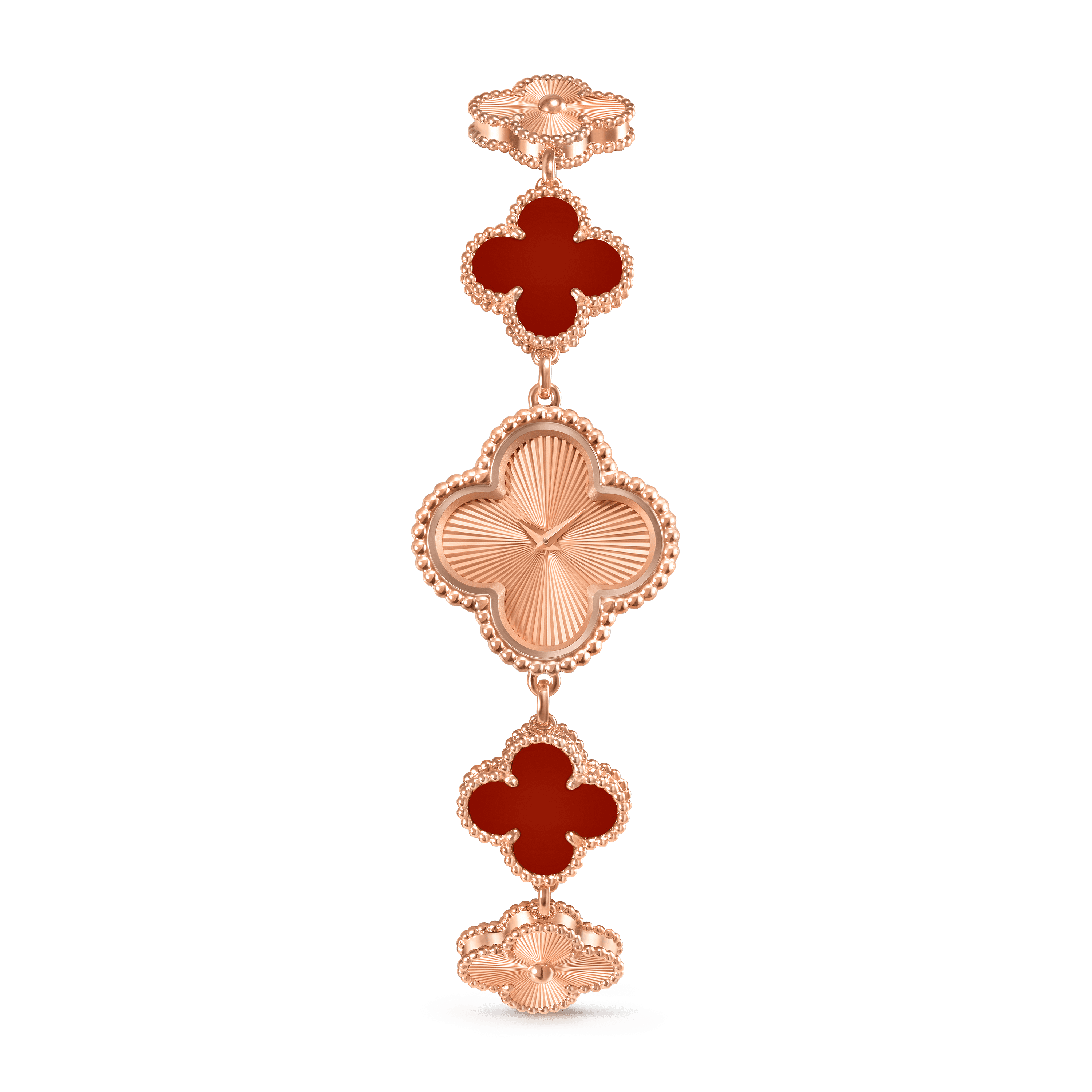 Sweet Alhambra watch — guilloché, rose gold — VCARPBLY00