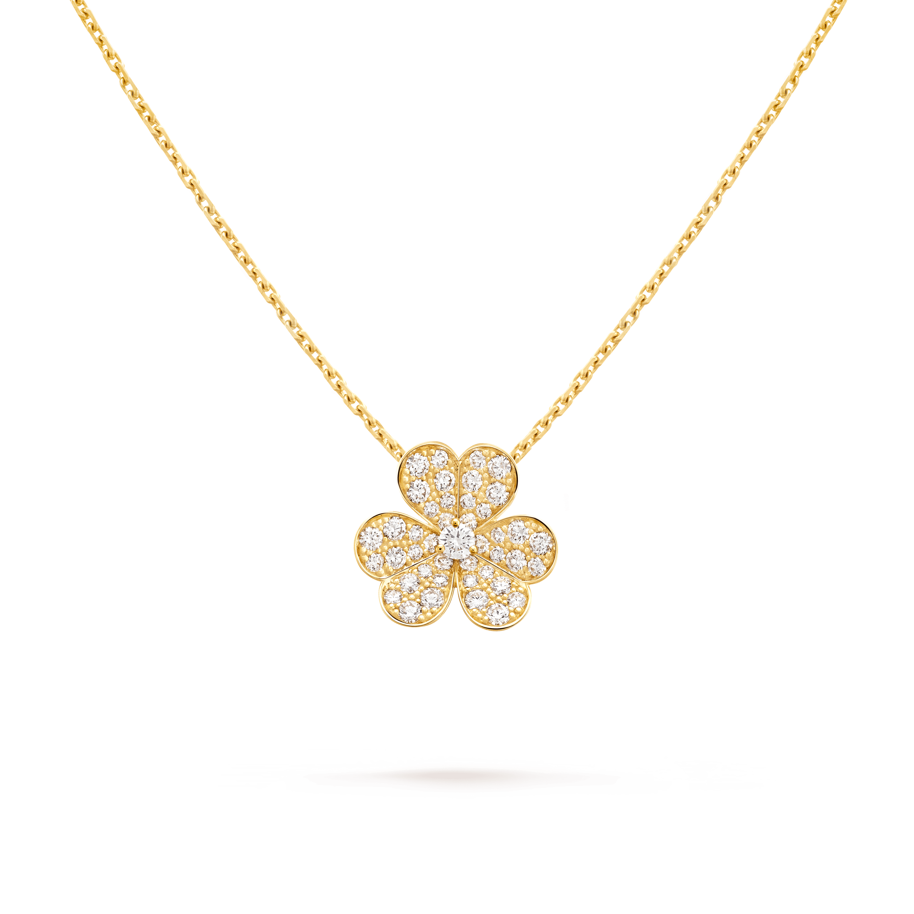 Frivole pendant, small model — diamond, yellow gold — VCARP2V100