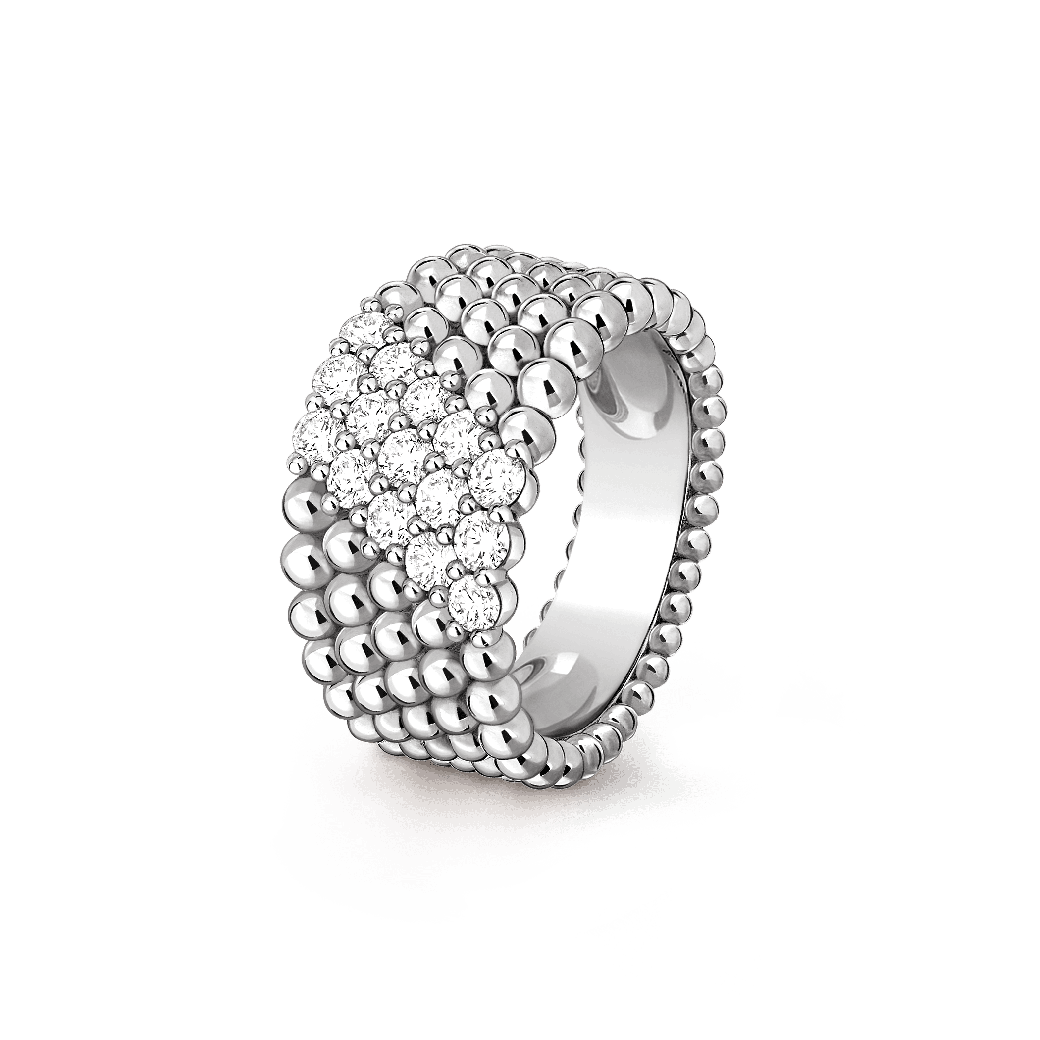 Perlée diamonds ring, 5 rows — VCARP7UV00