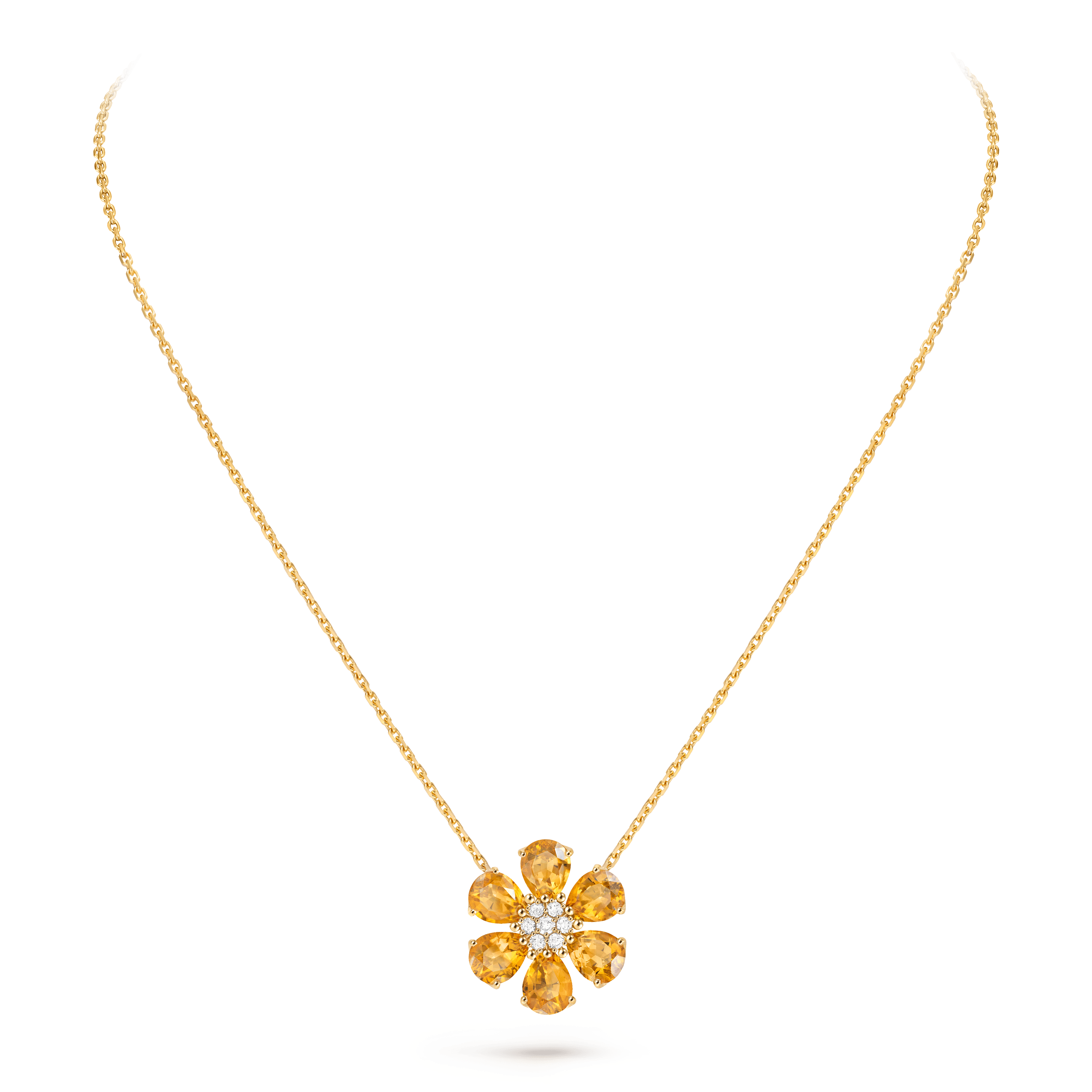 Fleurs d’Hawaï pendant — diamond, yellow gold — VCARPHK200