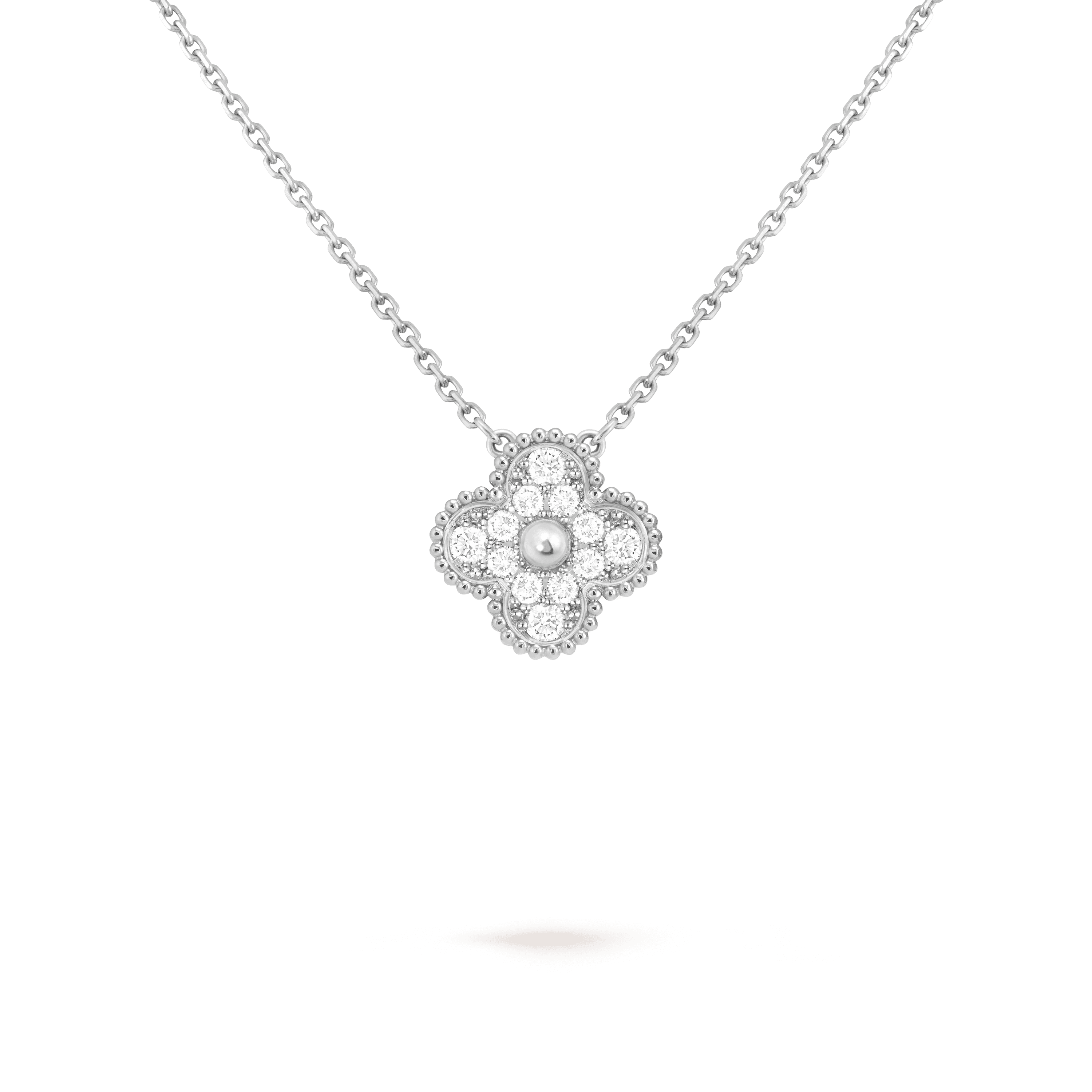Vintage Alhambra pendant — diamond, white gold — VCARA46100