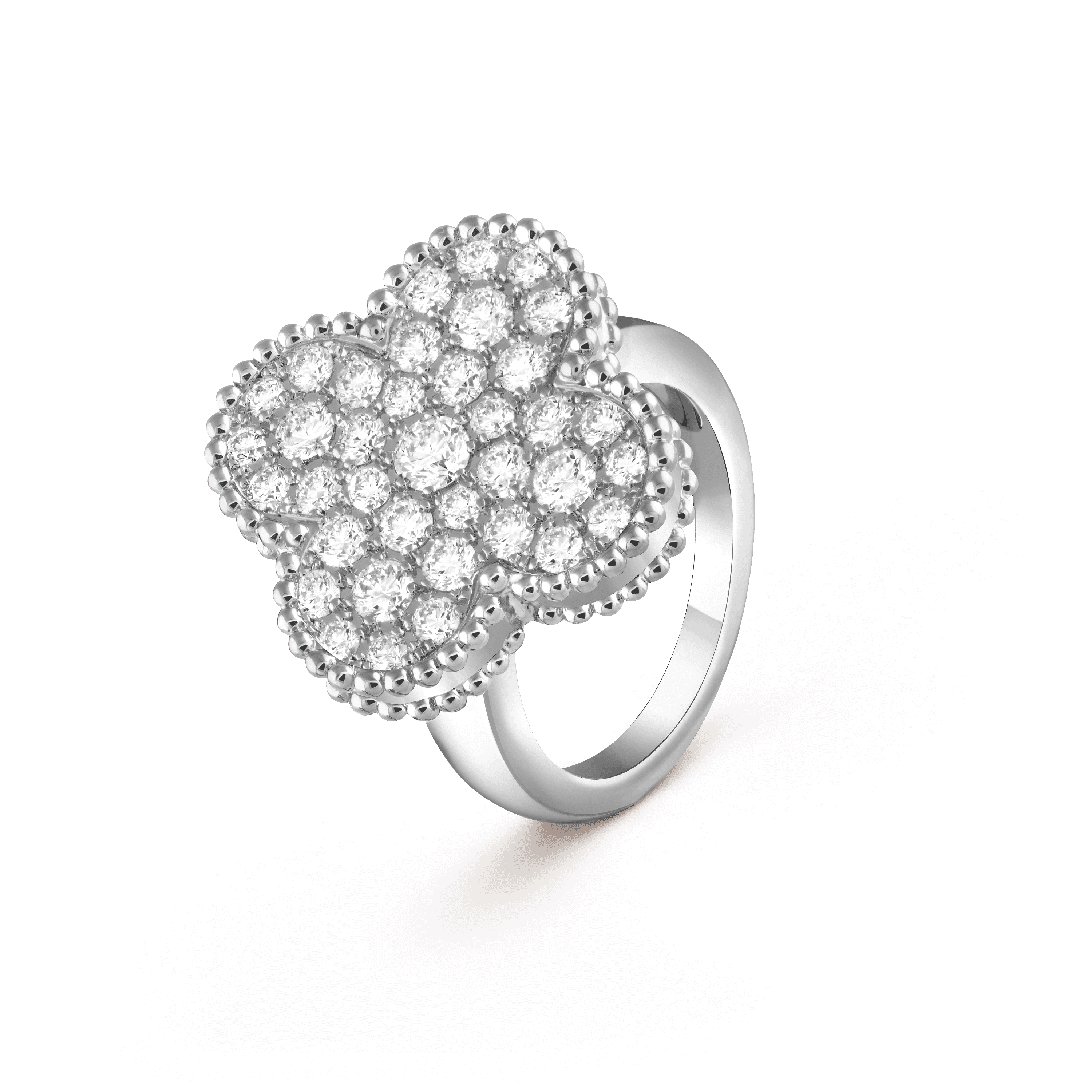 Magic Alhambra ring — diamond, white gold — VCARN9WU00
